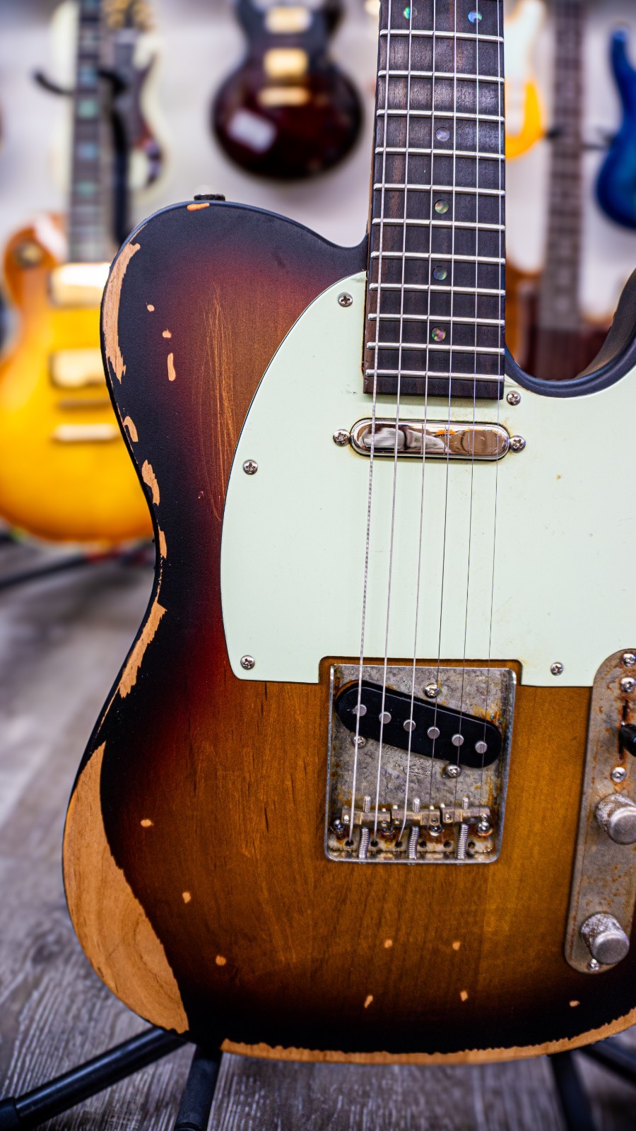 AIO TC3 Relic Electric Guitar -3 Tone Sunburst ( Mint Pickguard ) GS-041