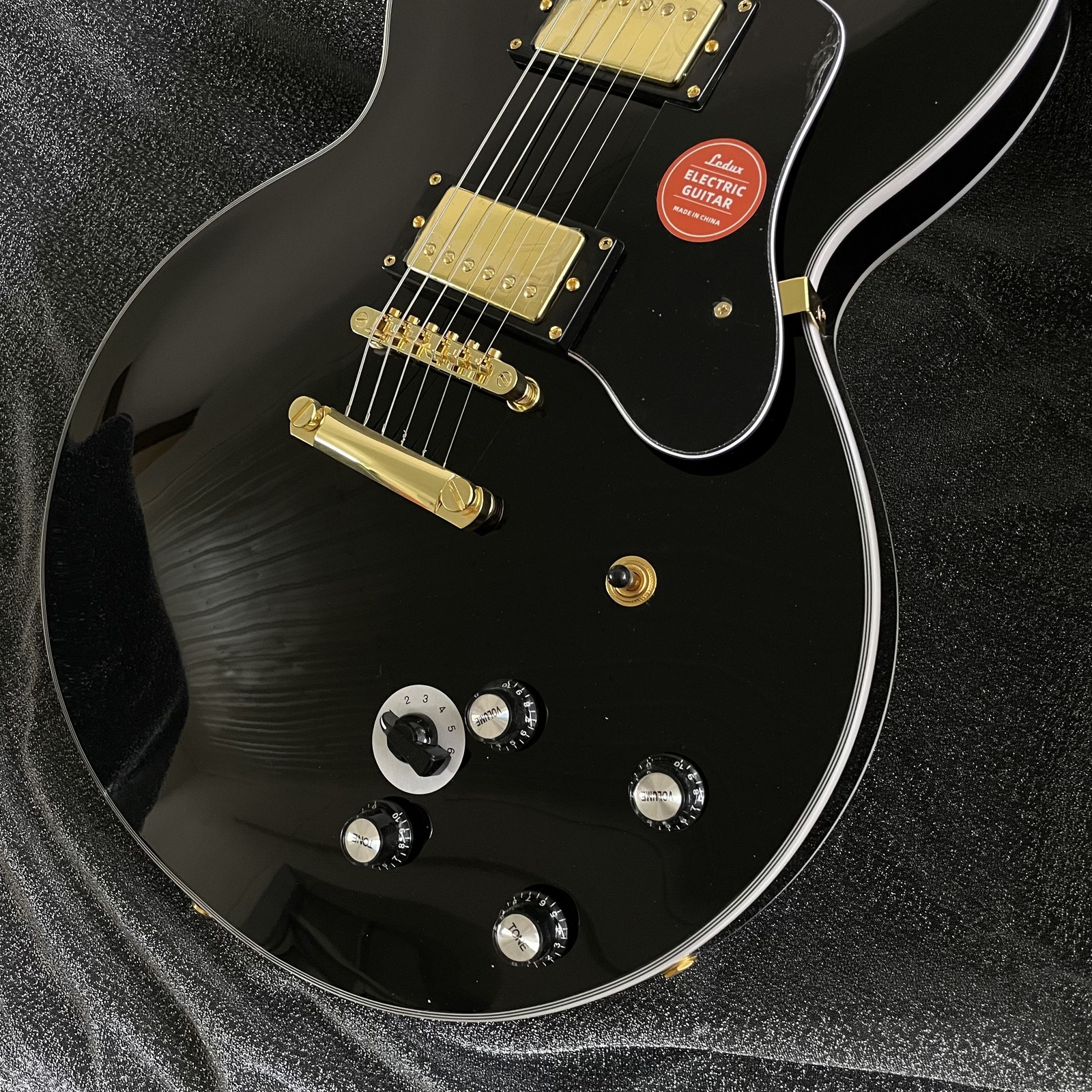 Gloss Black Electric Guitar HH Pickups Rosewood Fretboard Gold Hardware