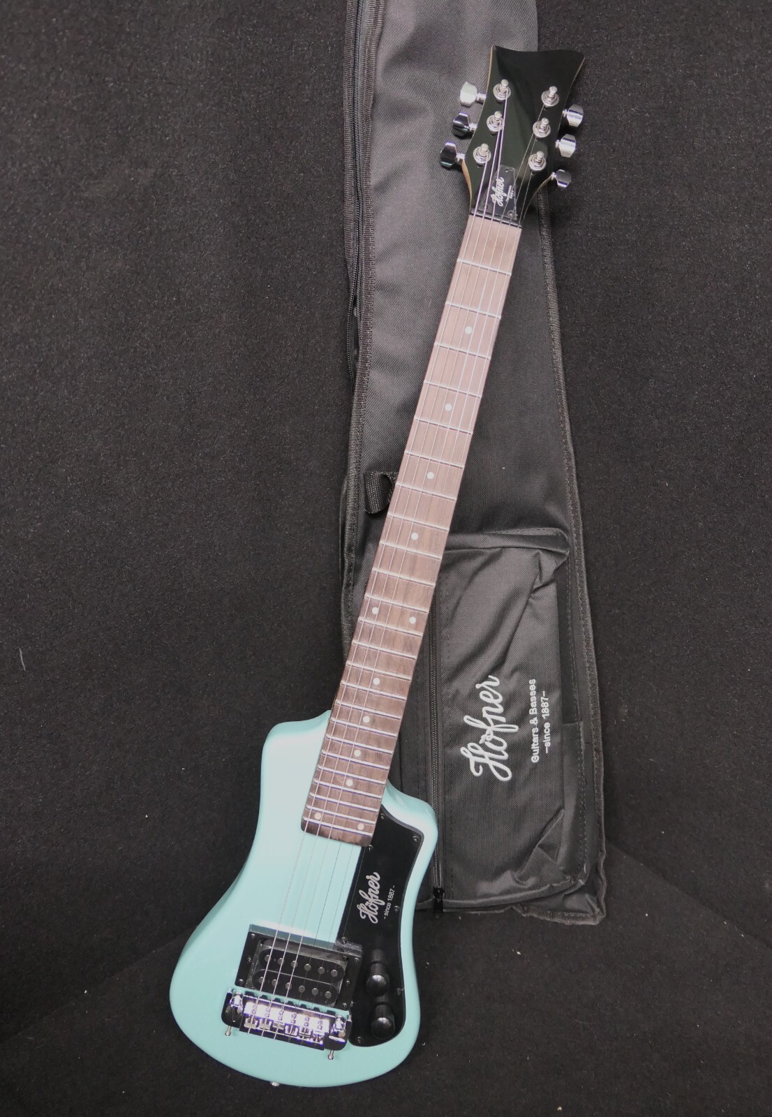 HOFNER CONTEMPORY HCT-SH-SG SHORTY TRAVEL Electric Guitar SURF GREEN & Gig Bag