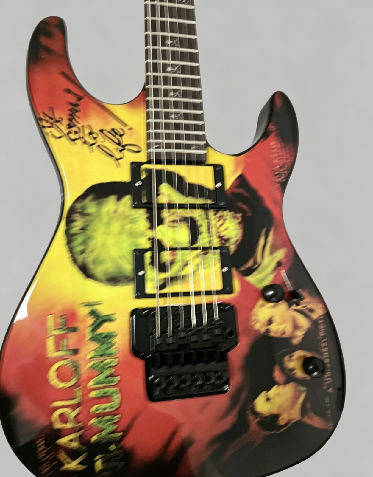 US STOCK Kirk Hammett Karloff Mummy Electric Guitar with Floyd Rose Tremolo