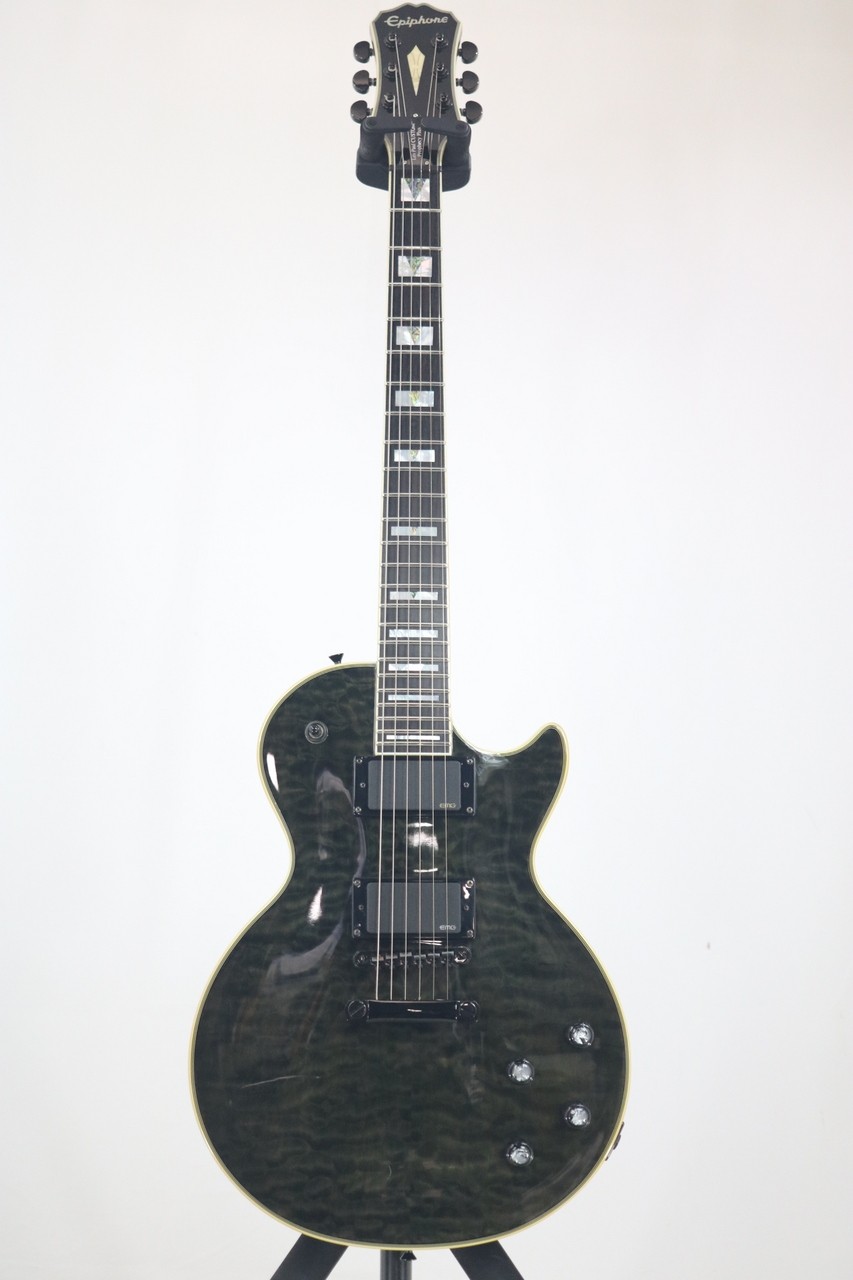Epiphone LP Custom Prophecy Plus EX Electric Guitar Black Quilted Maple Used