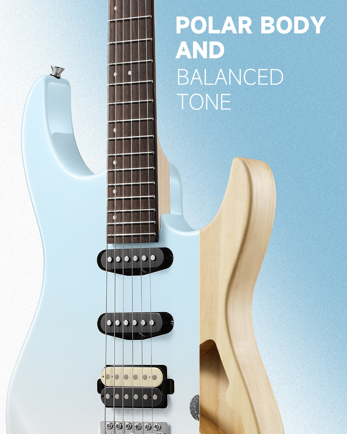 Donner DMT-66 Electric Guitar + Gig Bag Tremelo Bridge H-S-S Pickup Blue