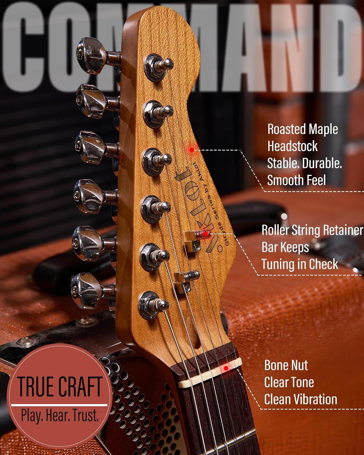 Stryde Electric Guitar with Coil-Split: Roasted Maple Neck, Flame Maple Graphic