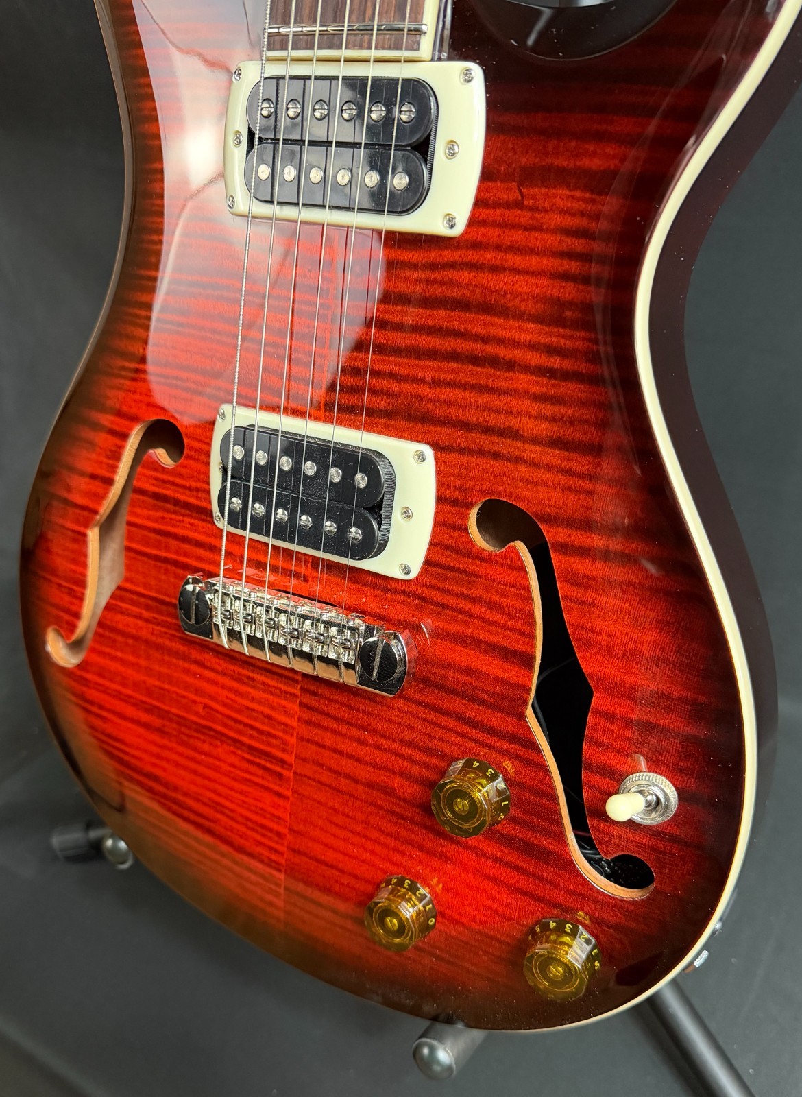 PRS SE Hollowbody I Piezo Electric Guitar Orange Tiger Smokeburst Finish w/ Bag