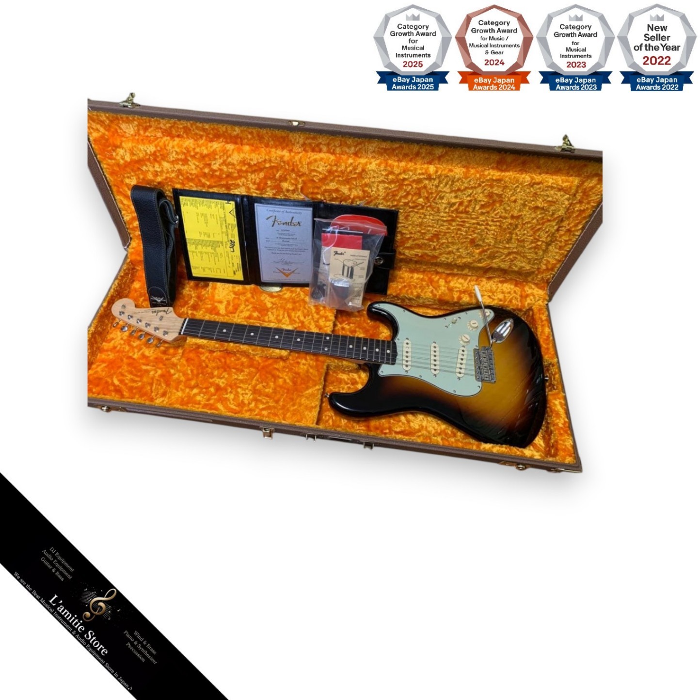 Fender Custom Shop 1961 Stratocaster NOS 3Color Sunburst Excellent