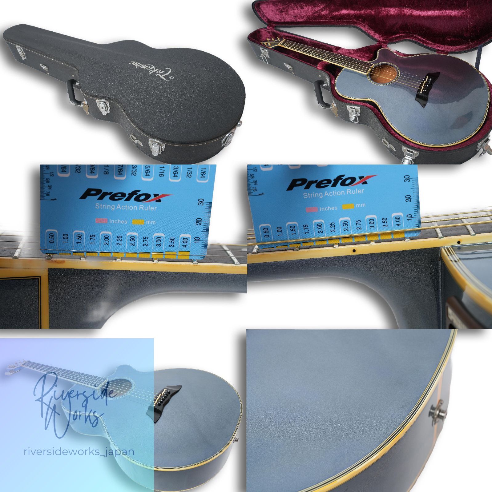 TAKAMINE PT-108 Blue Metallic 80s Japan Electro-Acoustic with Hard Case