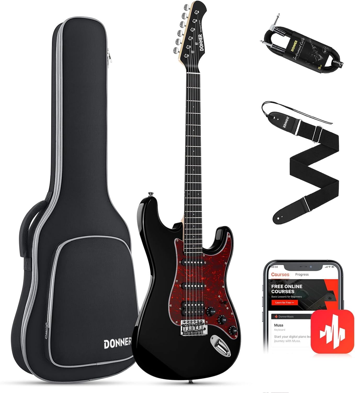 🎸 Donner DST-200 Electric Guitar HSS Pickup 5 Way Switch 7 Mode Tone Coil Split