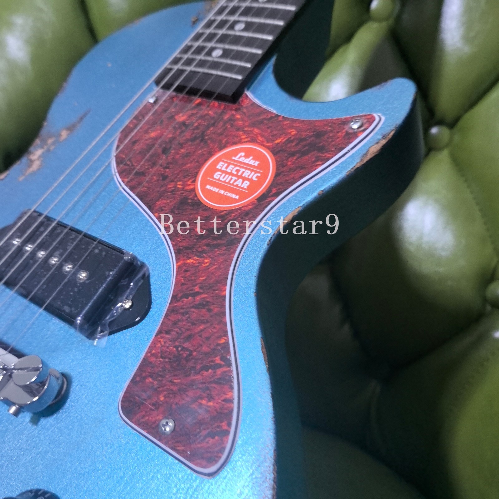 Vintage Solid Electric Guitar Stainless Fret P90 Pickup Mahogany Body&Neck