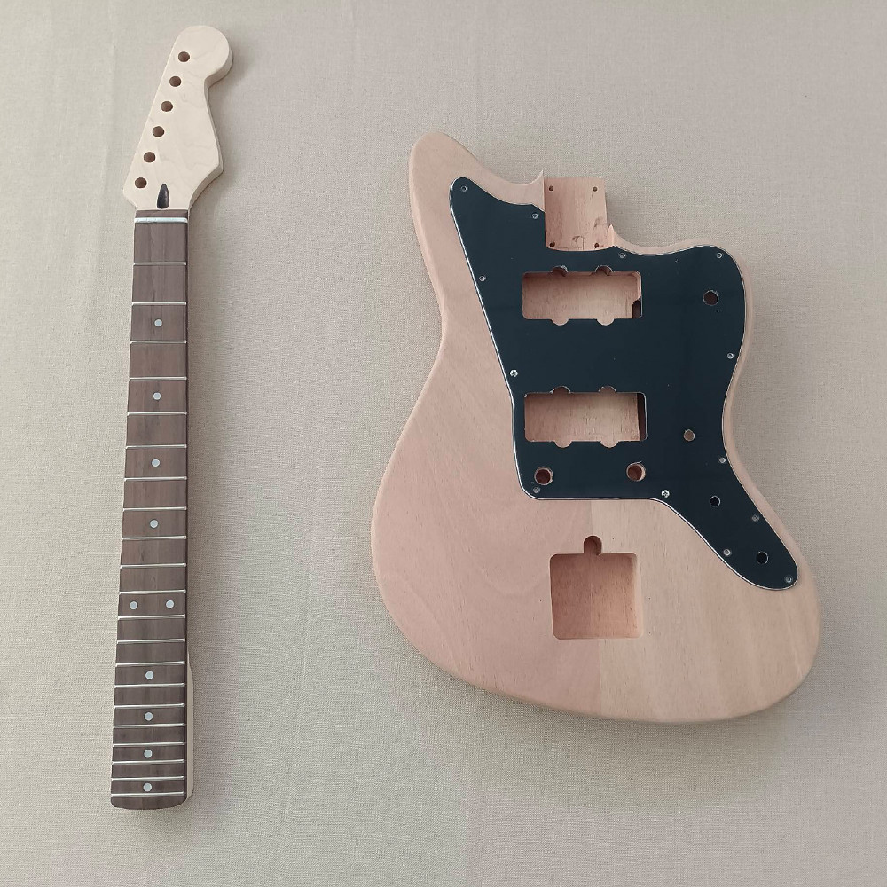 DIY Unfinshed Jazz Master Electric Guitar Kit 2 pcs Body Rosewood FB Bolt on