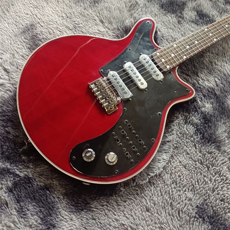Classic Clear Red Guitar 24 Frets 3 Burns Tri-Sonic Pickups