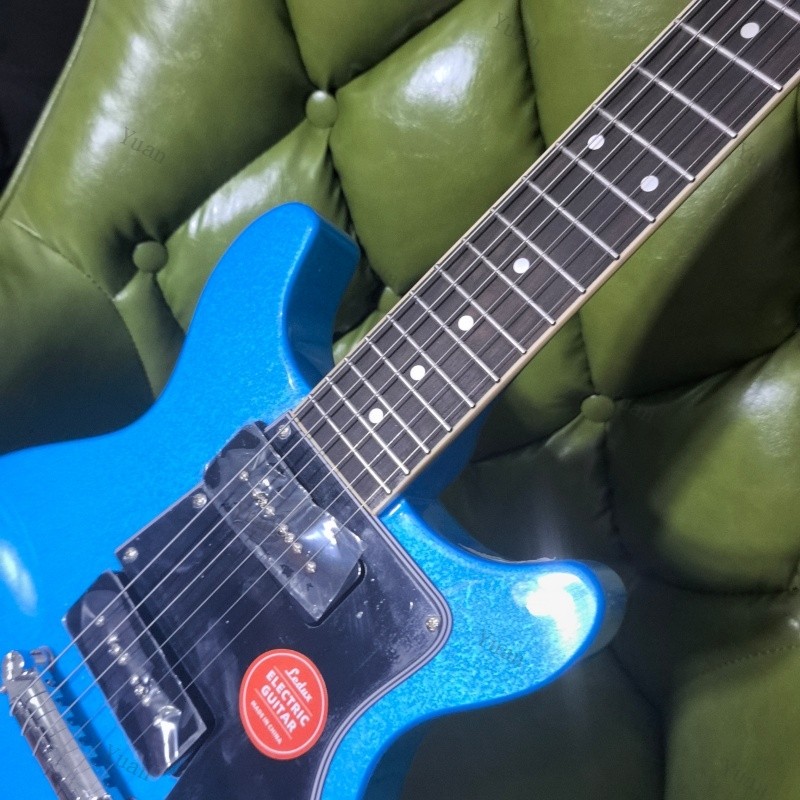 Solid Body Blue Pearl Finish Electric Guitar Dual P90 Pickup Multi-Ply Pickguard