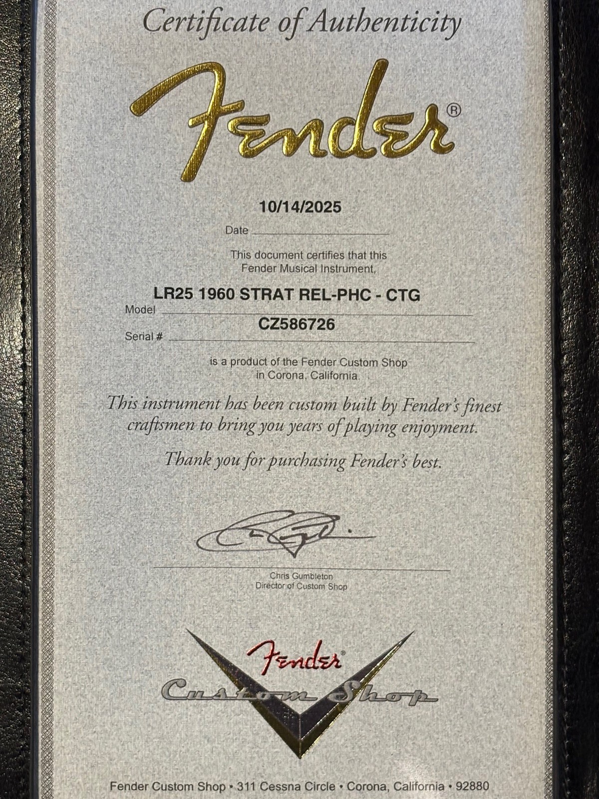 New Fender Custom Shop 1960 Stratocaster Relic Candy Tangerine NAMM 2026