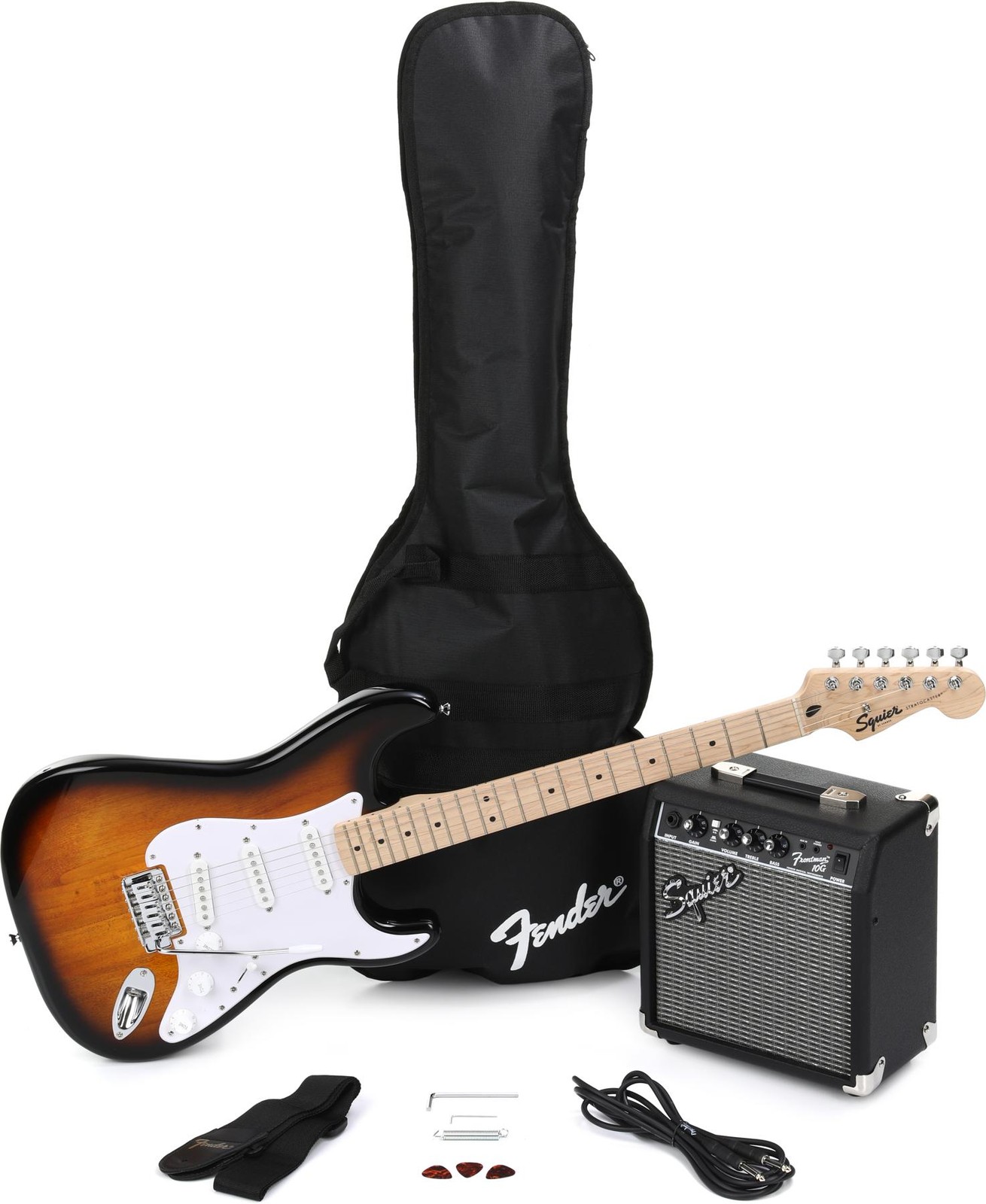 Squier Sonic Series Stratocaster Pack – 2-color Sunburst