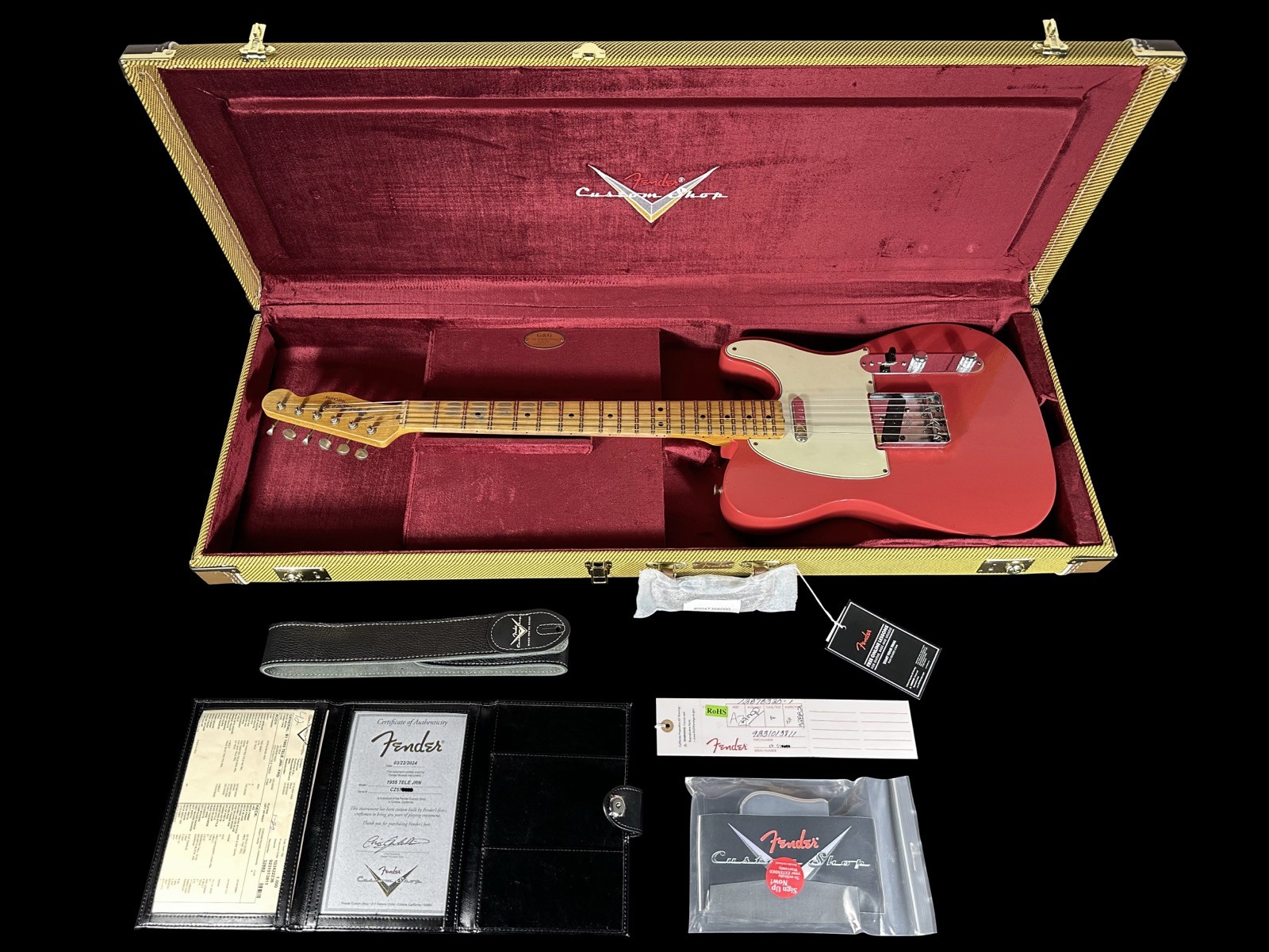2024 FENDER TELECASTER ‘55 CUSTOM SHOP 1955 TELE JOURNEYMAN RELIC ~ FIESTA RED