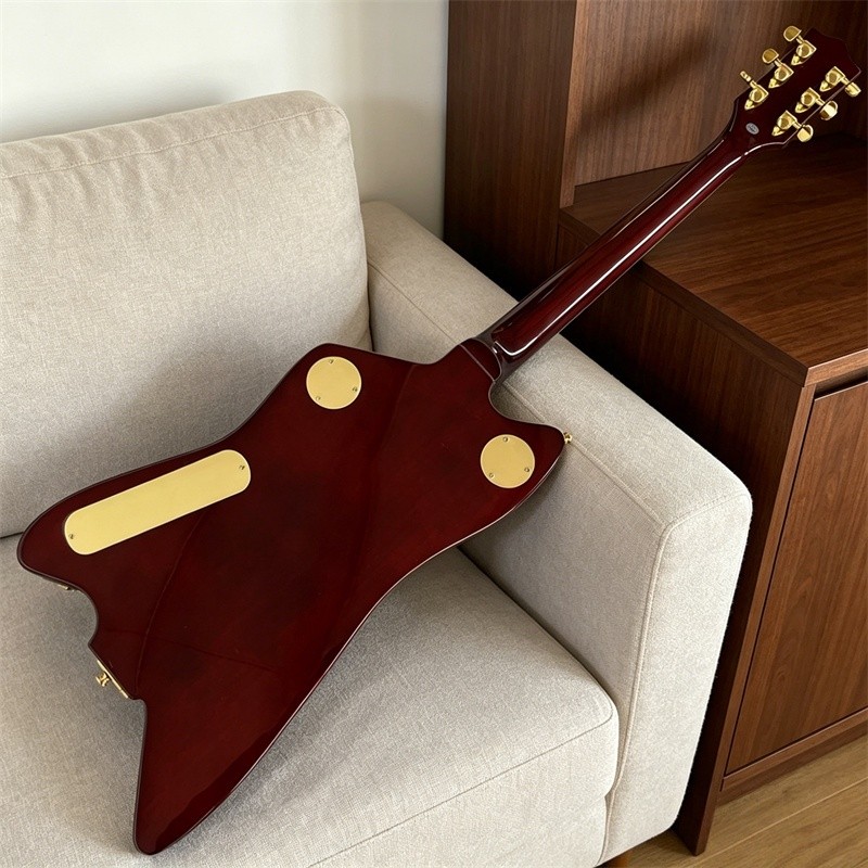 Ledux Thunderbird Red 6 Strings Electric Guitar Big Jazz Special Bridge Handmade