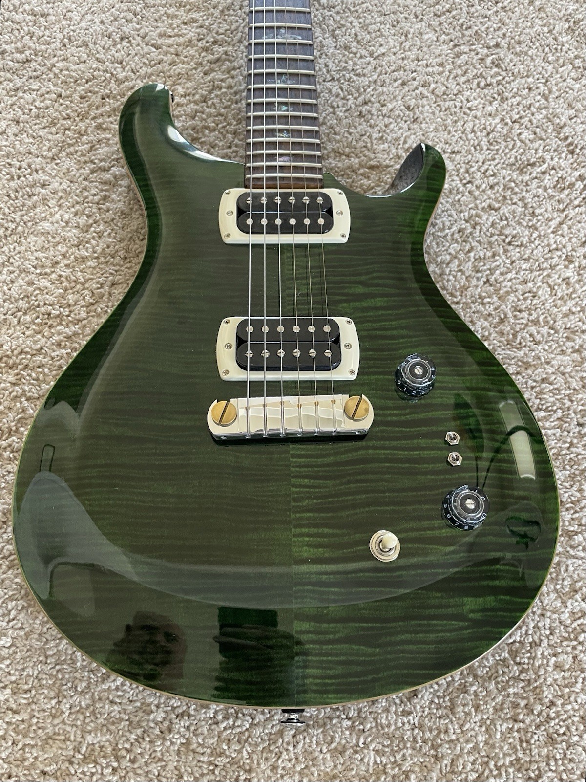 PRS SE Paul’s Teal Black Electric Guitar Paul Reed Smith Locking Tuners Gig Bag