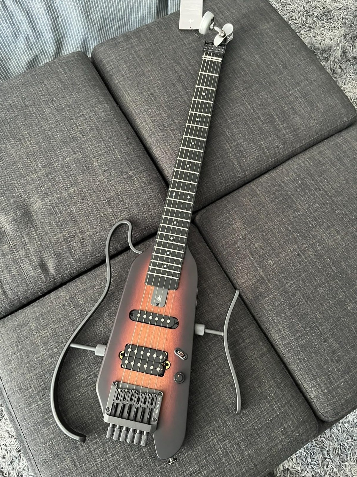 Donner HUSH X Electric Guitar With Gig Bag Headphones Strap Tuner H-S Pickups