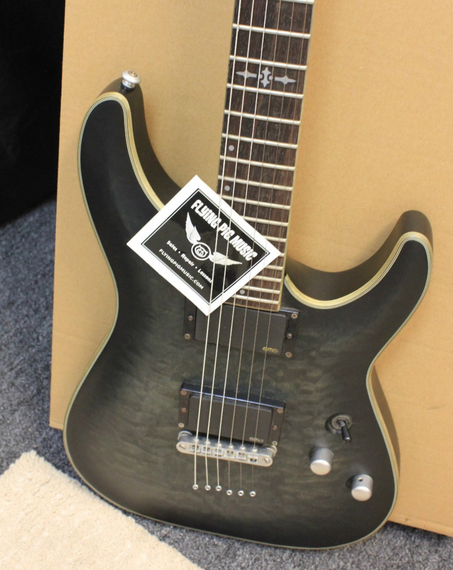 Schecter Research C-1 Platinum Electric Guitar TRP063272 Translucent Black w/Bag