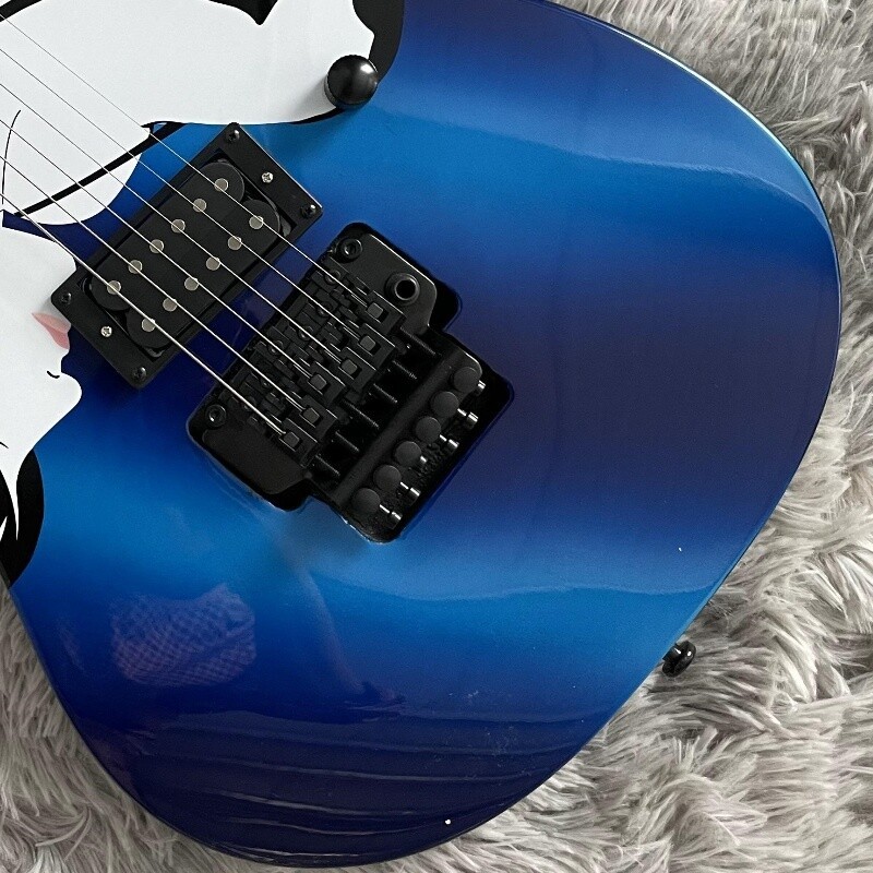 Special Shaped Electric Guitar Gunslinger Solid Body Black FR Bridge Free Ship