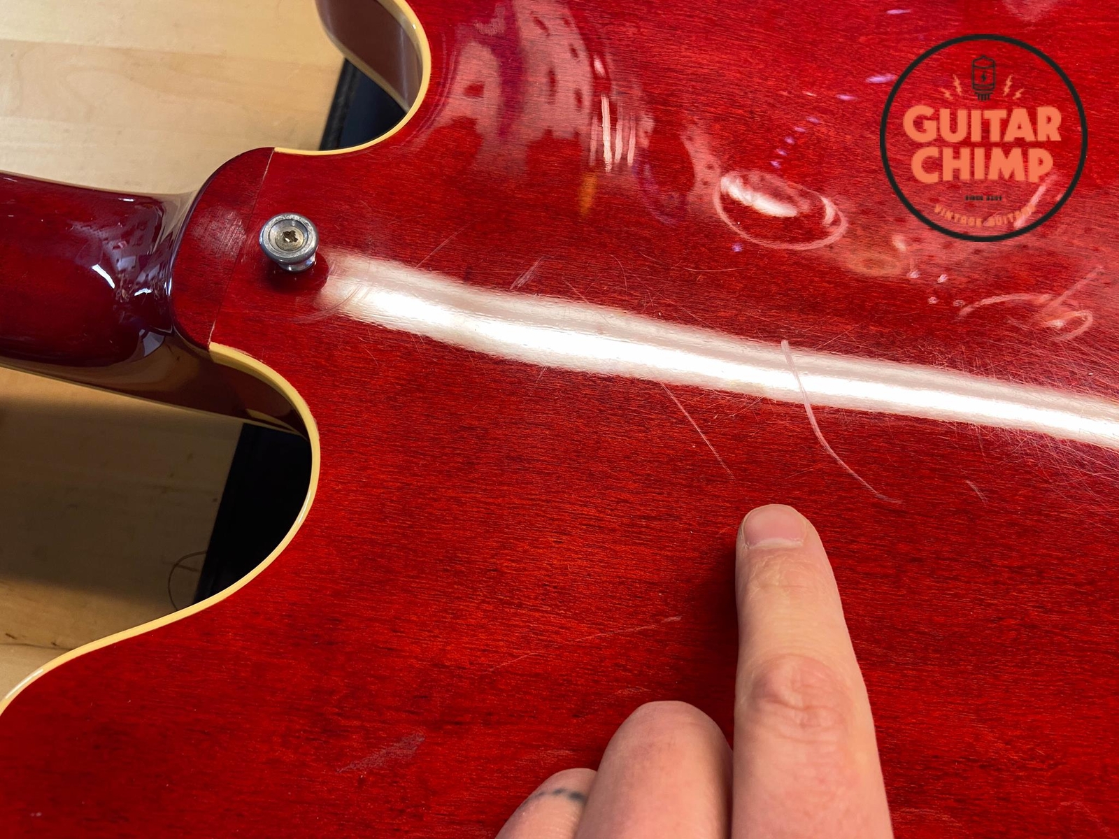 1996 Orville ES-335 Cherry Grinning Dog ’59 Pickups