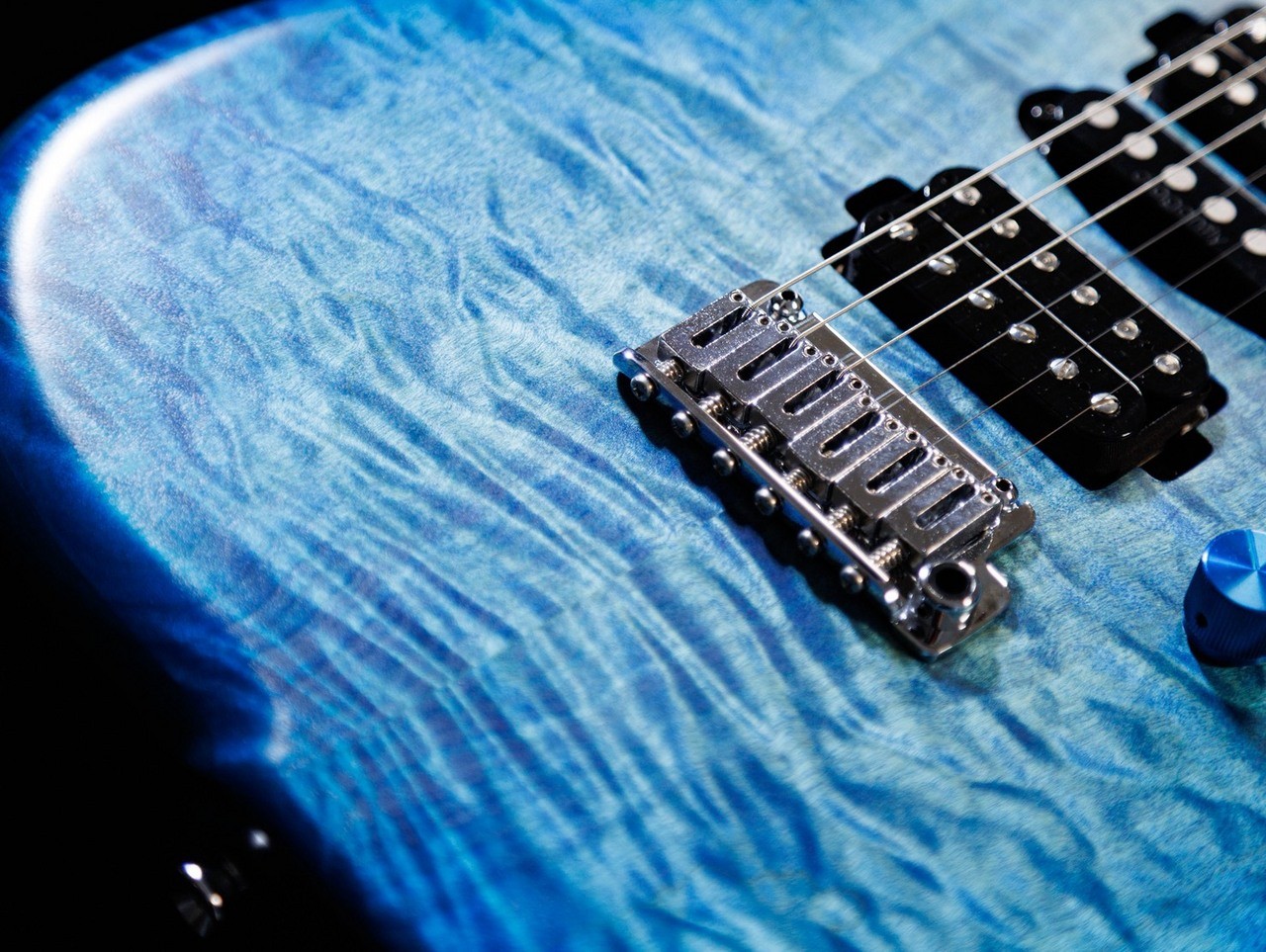 DragonFly STL-Custom 24QM Trans Faded Blue Burst Hard Matt High-End Guitar