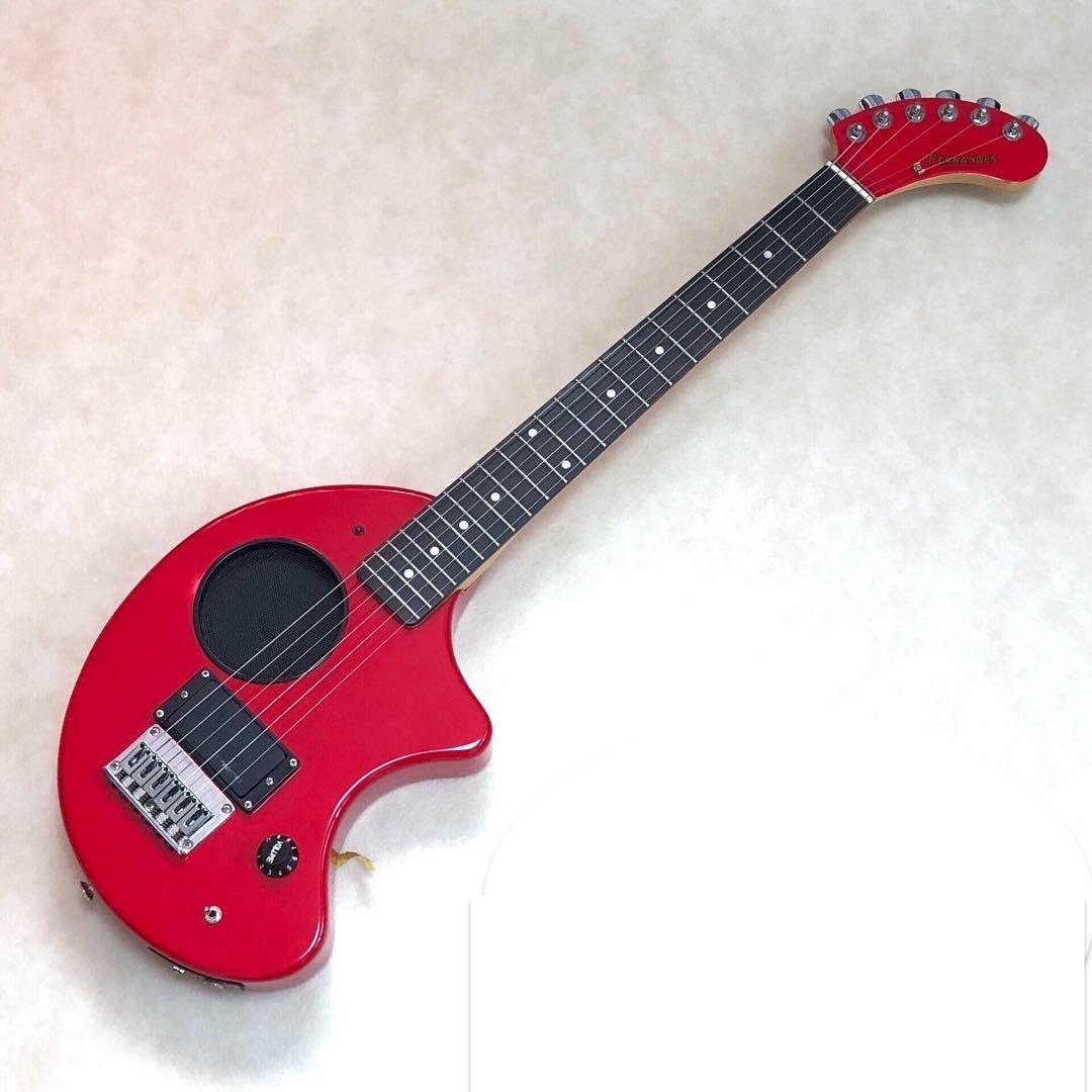 Fernandes ZO-3 Mini Electric Guitar Red Built-in Amp Headphone Jack From Japan