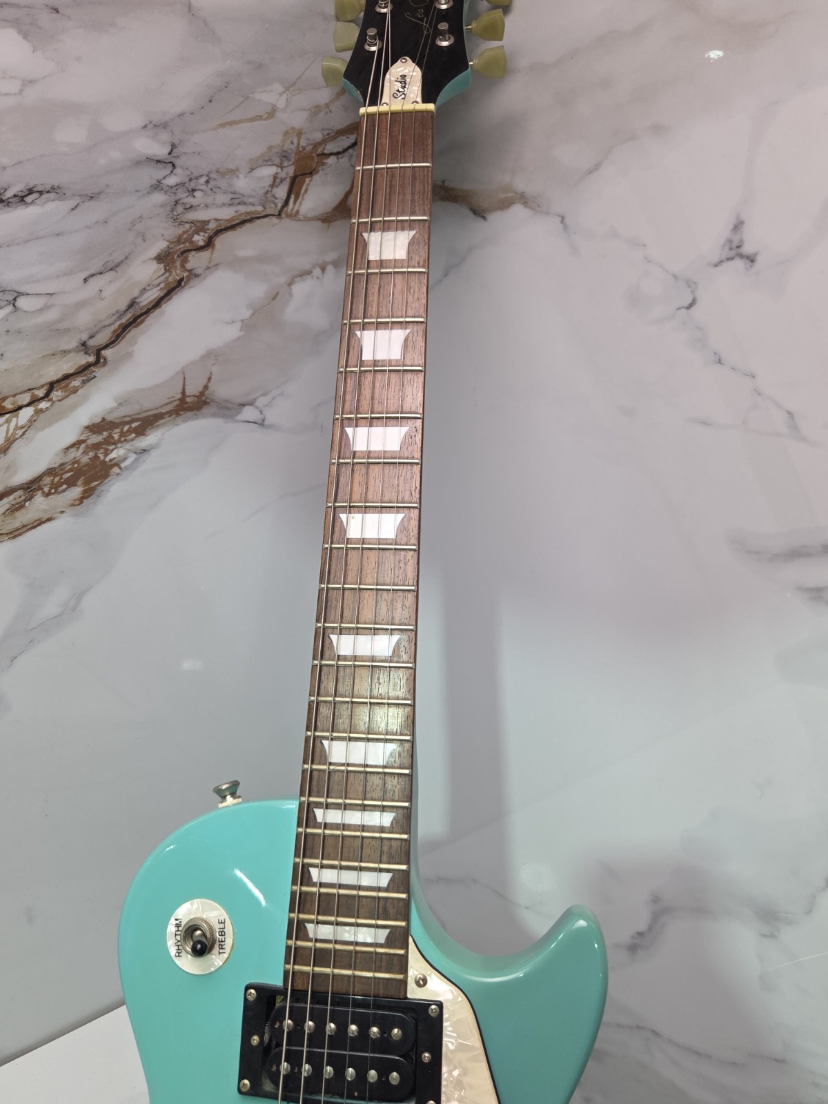 1990s Epiphone Les Paul Studio Turquoise Electric Guitar Vintage