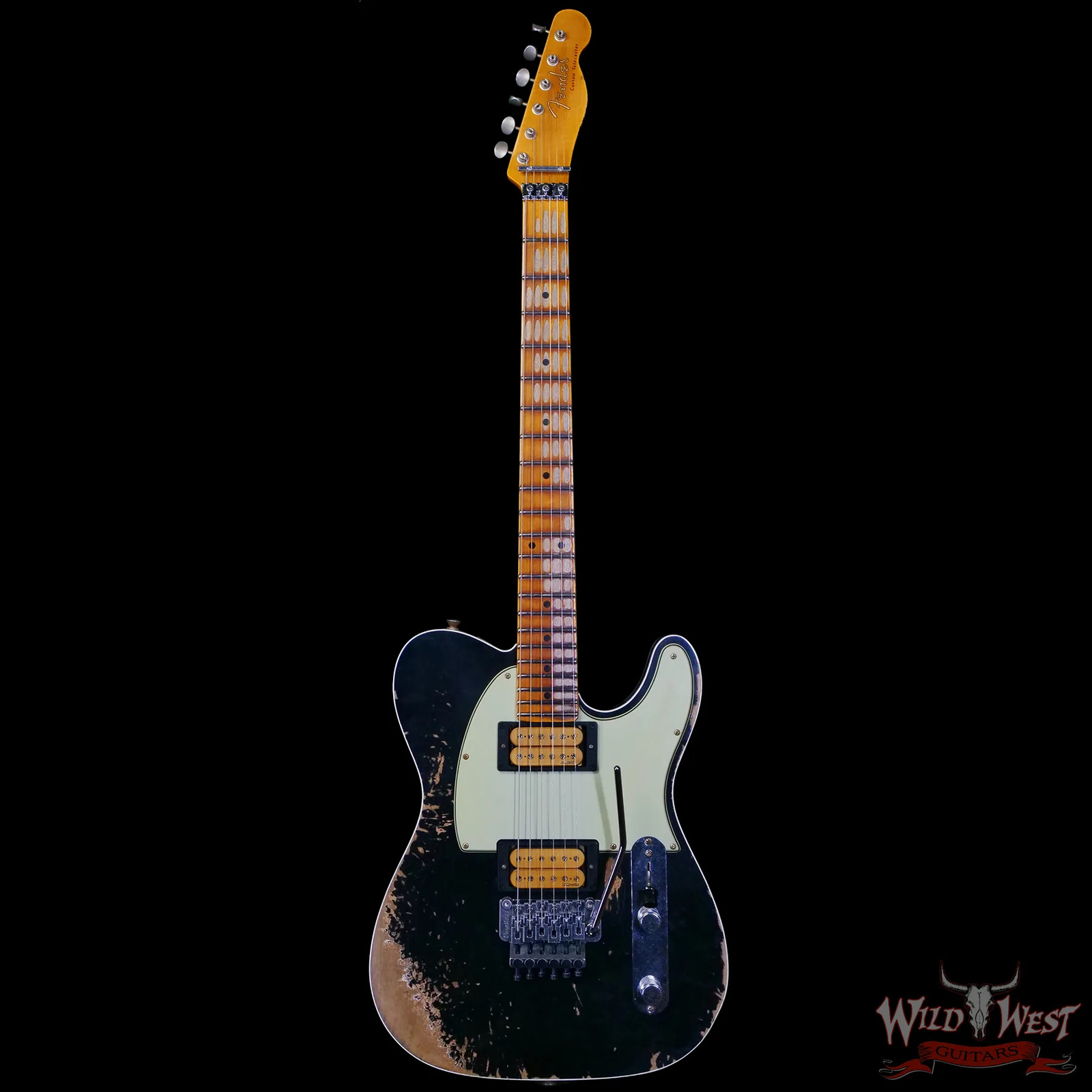 Fender Custom Shop Lightning Telecaster Floyd Rose HH Heavy Relic Black 8.30 lbs