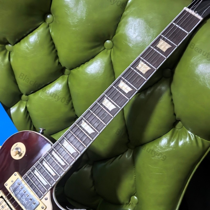 Electric Guitar Wine Red Finish HH Gold Hardware Bone Nut Stainless Rounded Fret