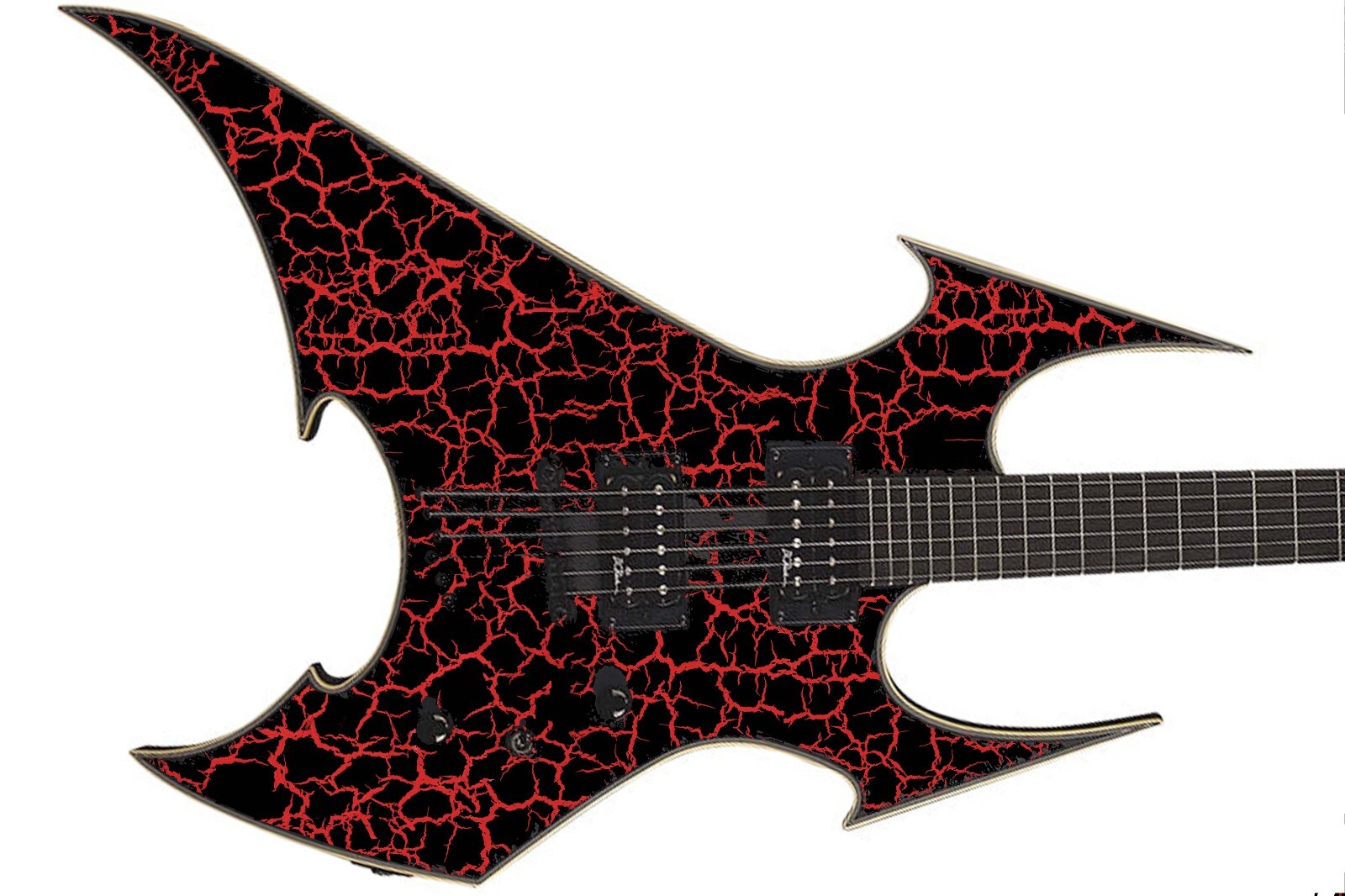 Guitar Wrap Skin Axe Re-Skin Iconic 80’s 6 Volt Crackle Back in Black 1219