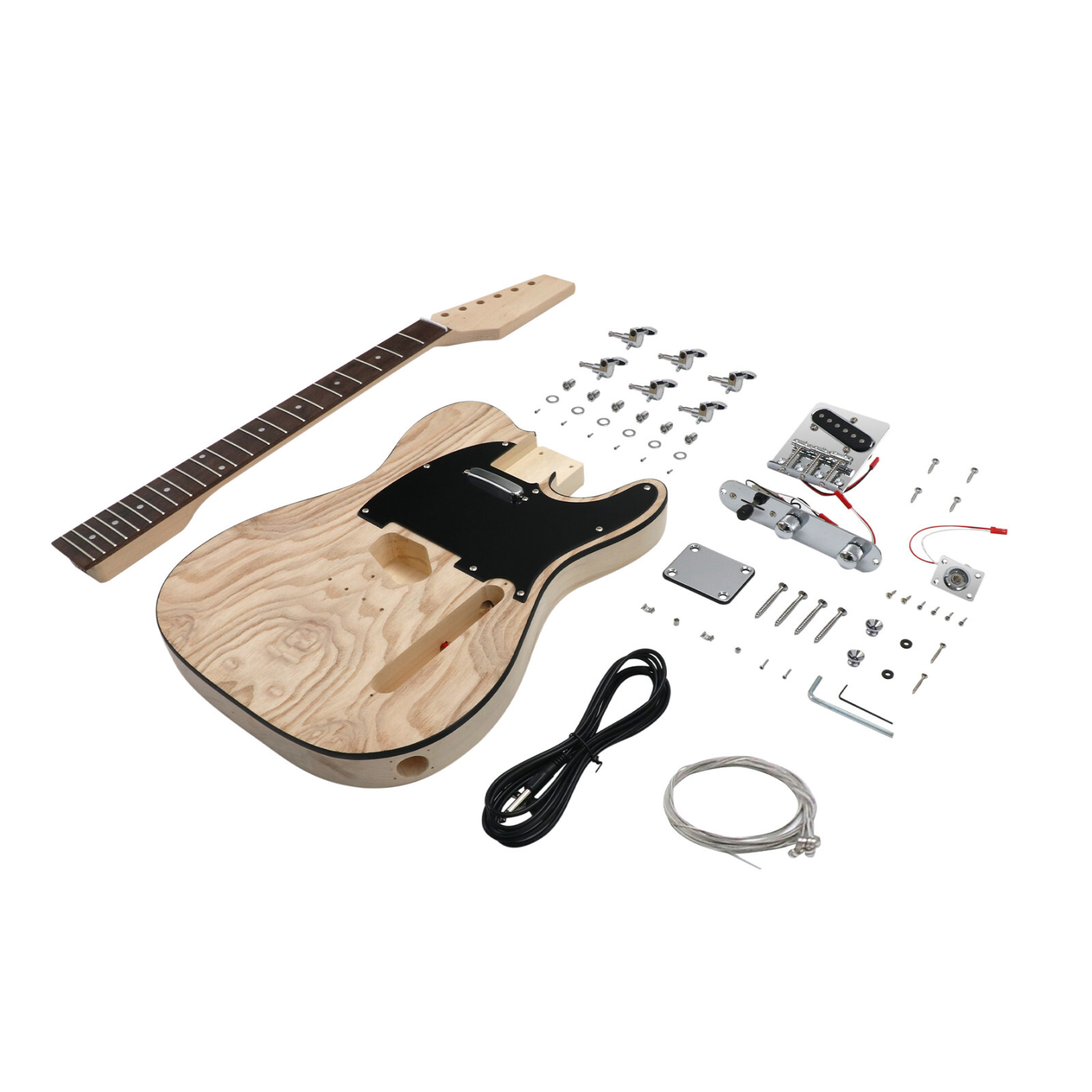 DIY Electric Guitar Kit Beginner Kit TL Style Basswood Body with Ash Burl Top CR