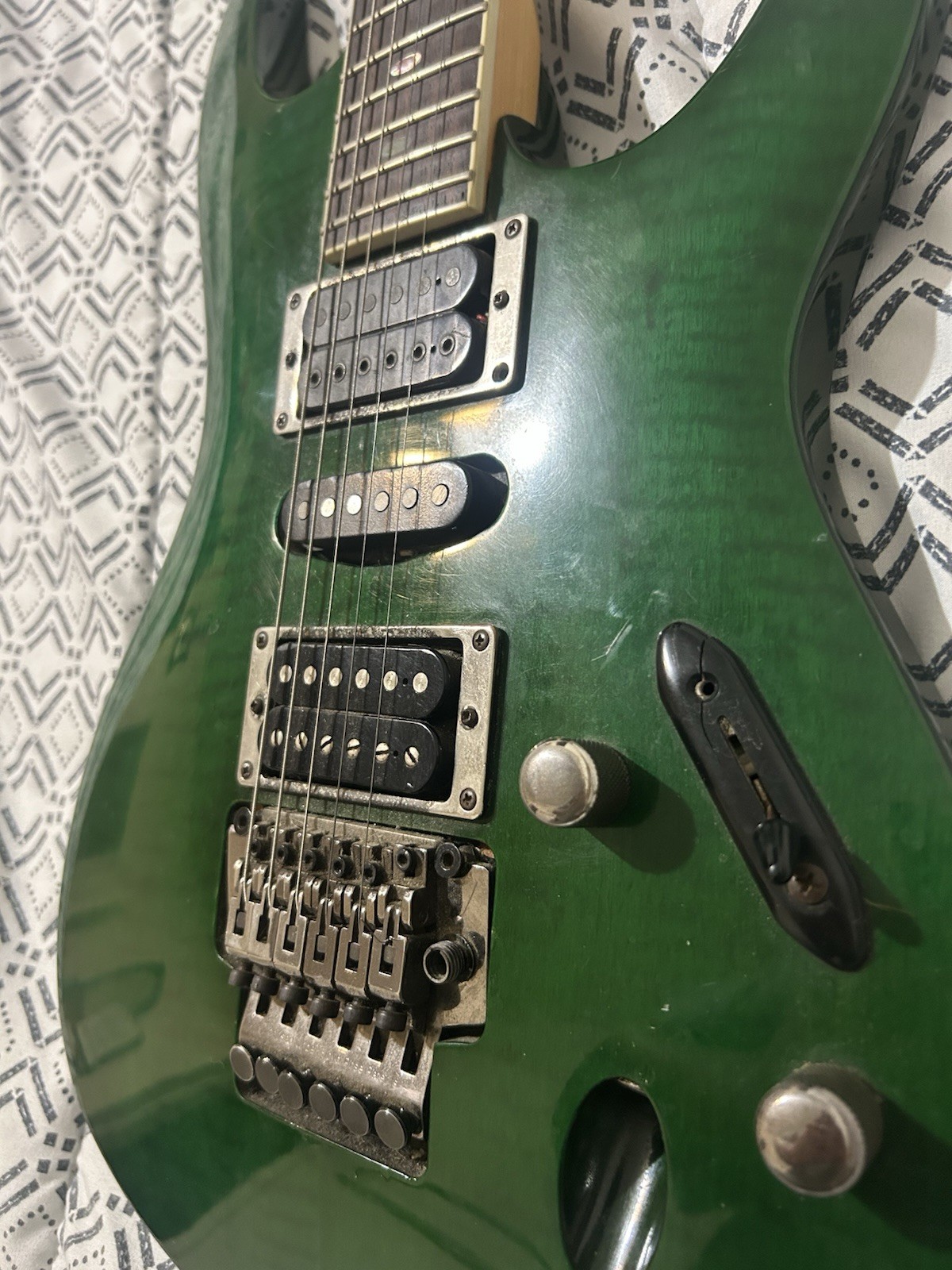 Vintage 1997-1998 Ibanez S470FM Electric Guitar Mediterranean Green South Korea