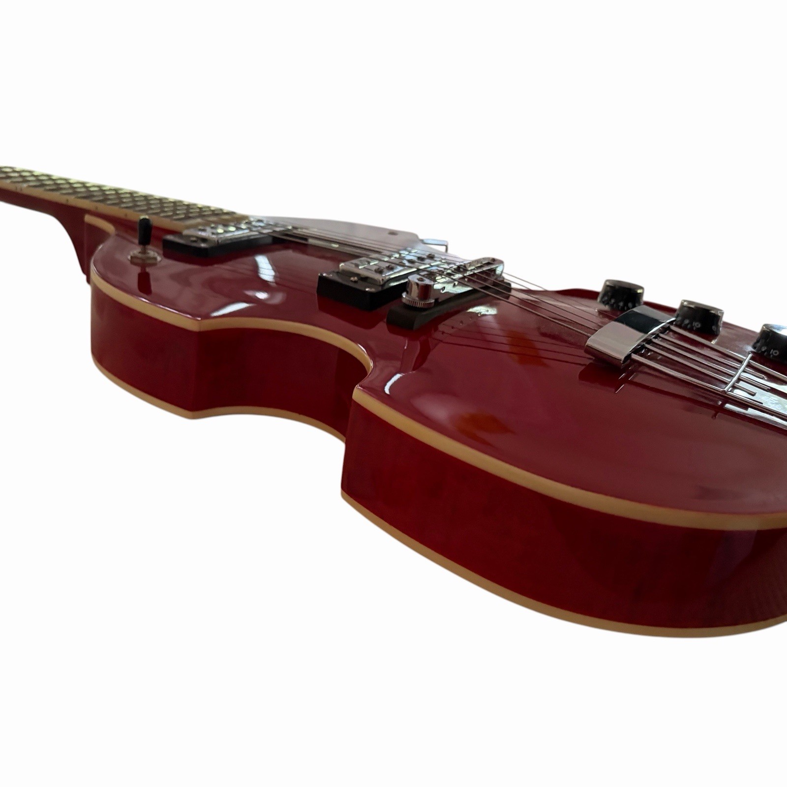 Hofner HI-BB Violin Electric Guitar Cherry Red Beatle Style 6 String EUC