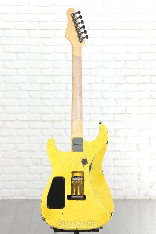 Friedman Cali Electric Guitar – Graffiti Yellow/Black Diamonds, Medium Aged