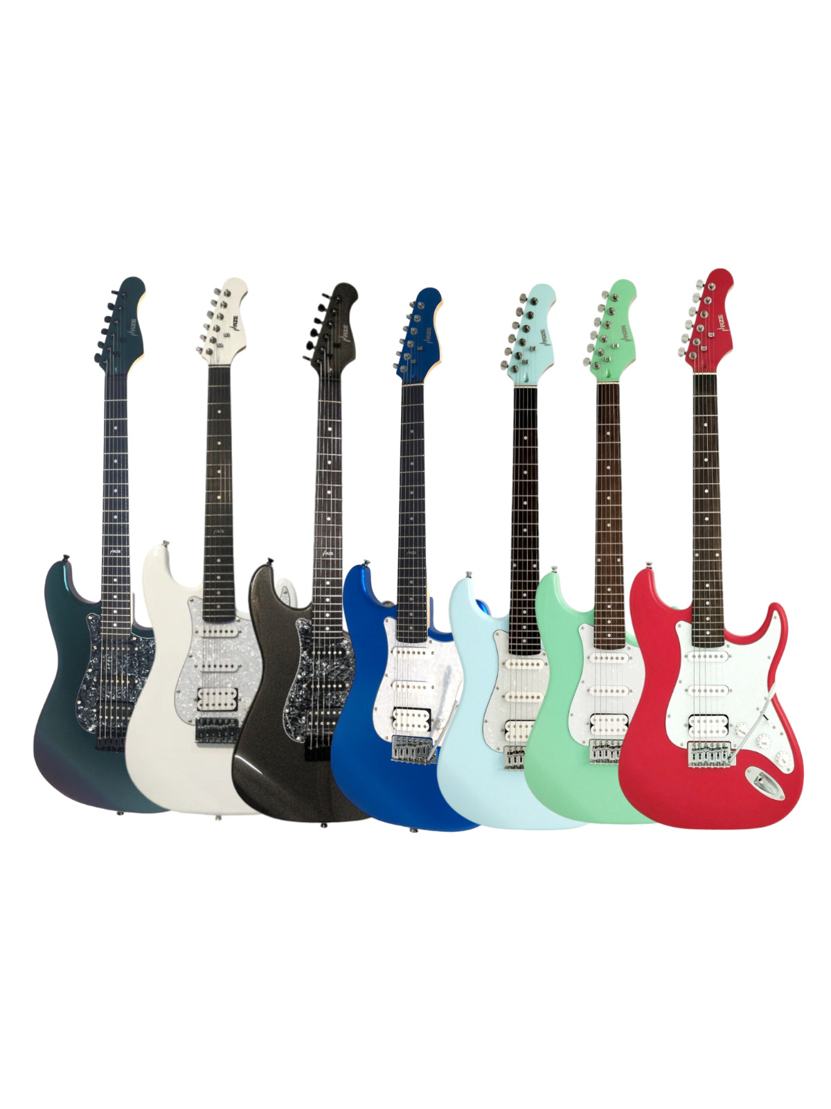 Haze E-211MBL Solid Body, Double Cutaway Electric Guitar +Bag, Amp, Stand, Strap