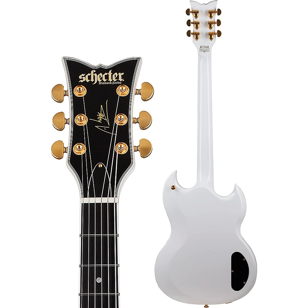Schecter ZV-H6LLYW66D Zacky Vengeance Left-Handed Electric Guitar Gloss White