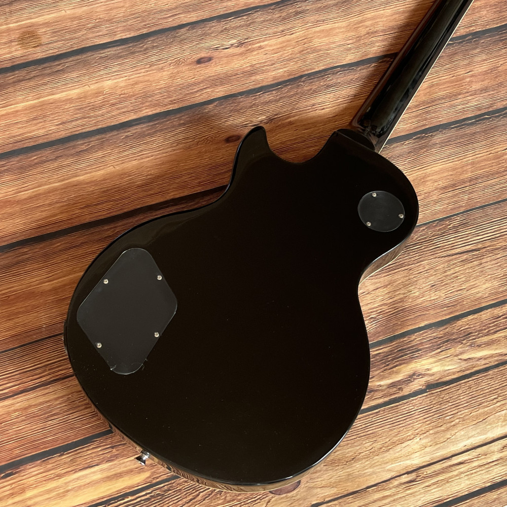 6 strings Black electric guitar Stainless Frets chrome hardware free shipping