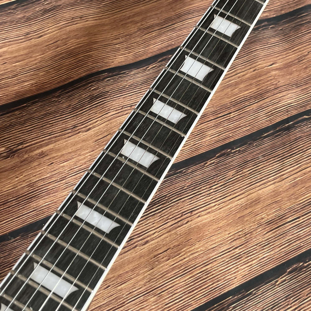 6 strings Black electric guitar Stainless Frets chrome hardware free shipping
