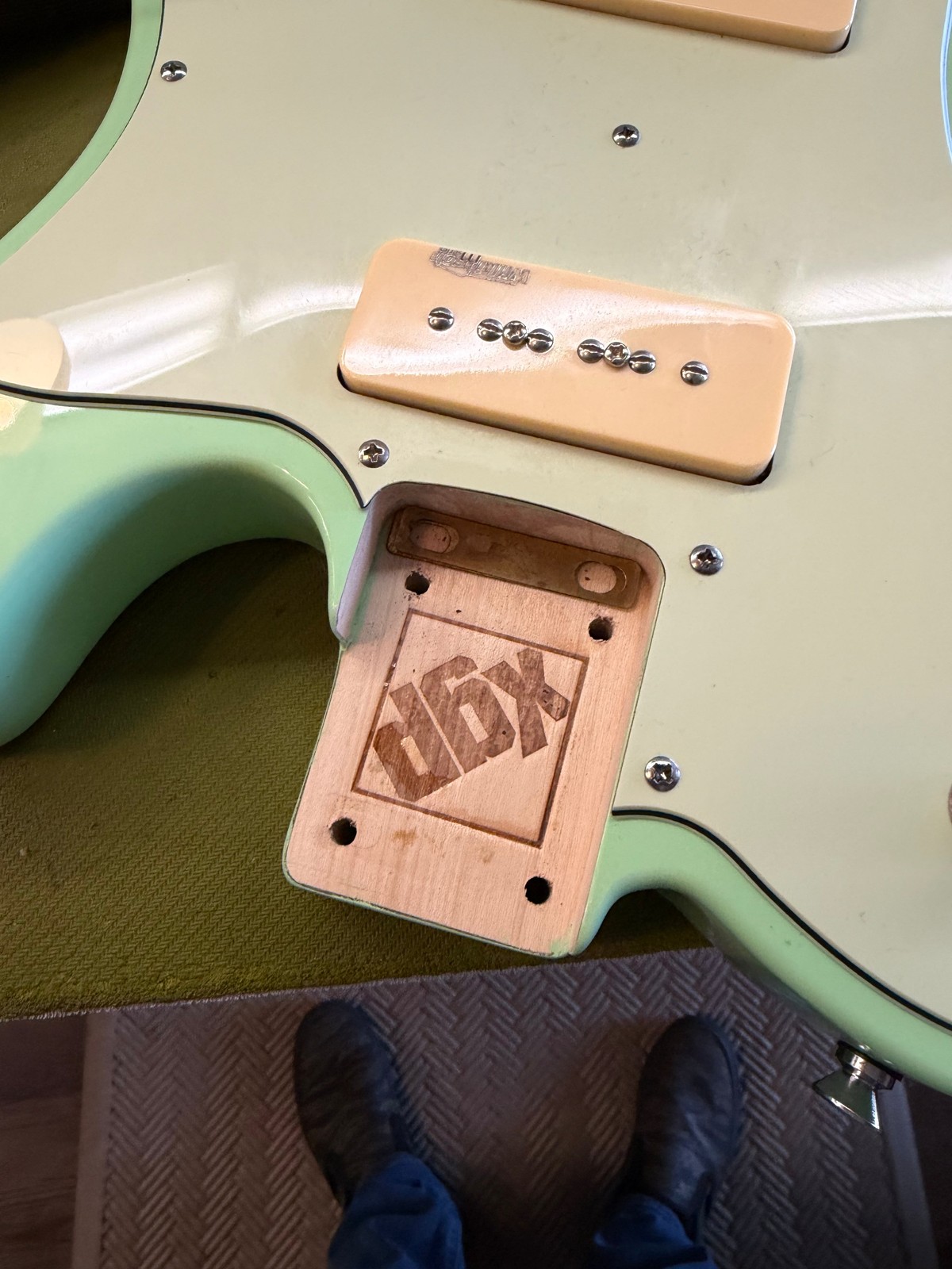 Partscaster T-Style Electric Guitar Seafoam Green Rosewood Neck