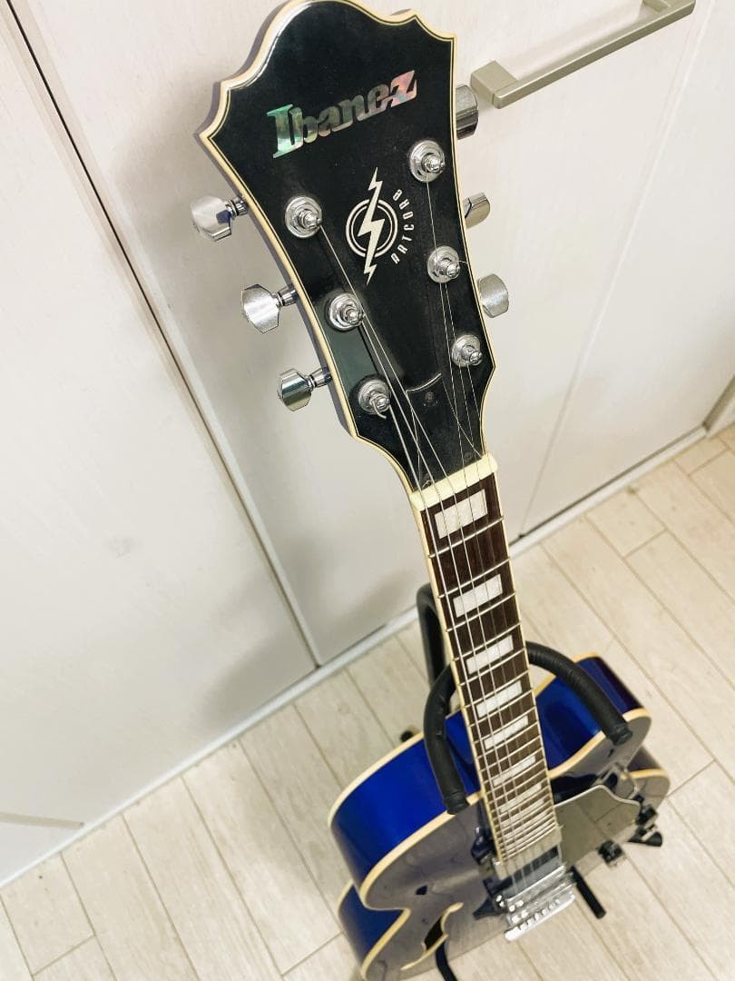 Ibanez AF75-JB-13-01 Full Acoustic Guitar Blue Excellent Condition