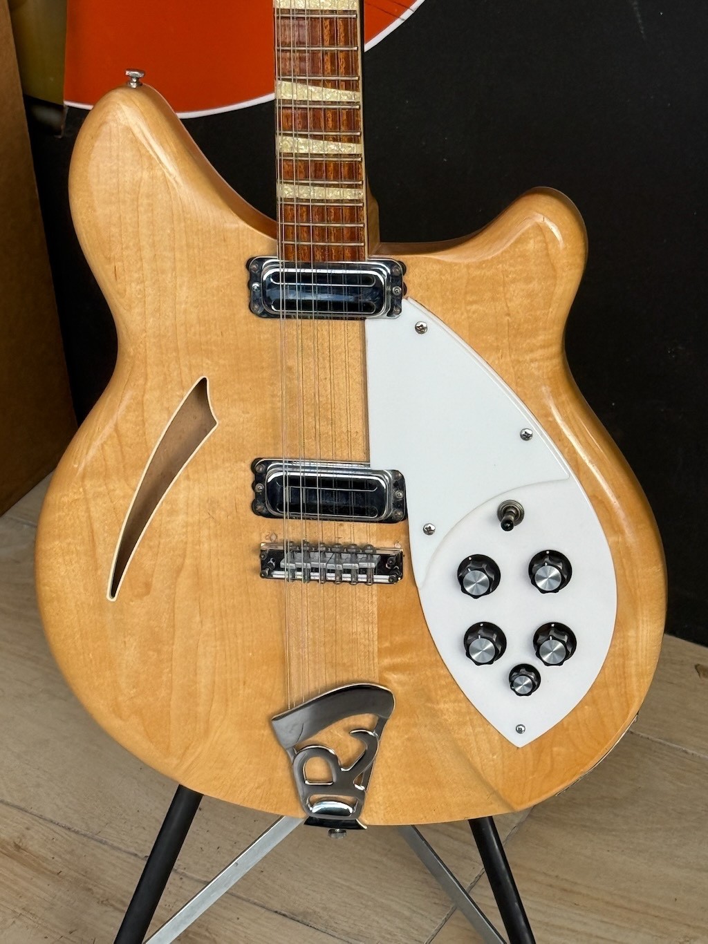 1965 Rickenbacker 360/12 12-string Maplglo get all those Beatle & McGuinn tones.