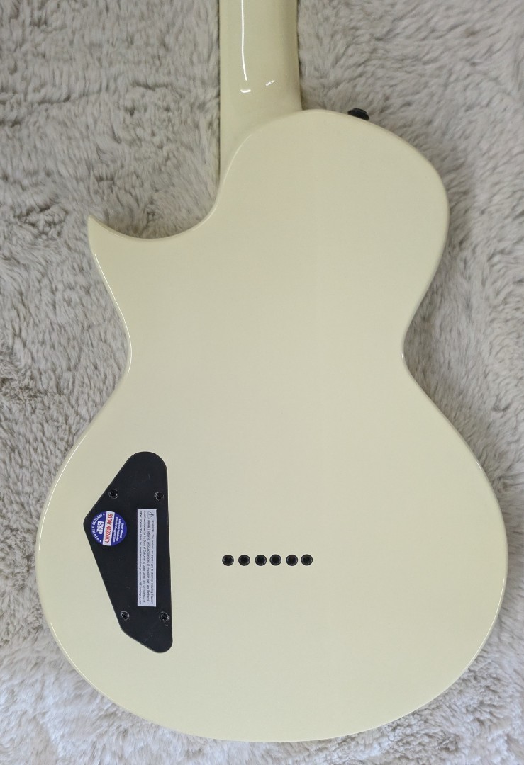 ESP LTD Deluxe Flat Top 6-String Electric Guitar, Olympic White LEC01FTOW