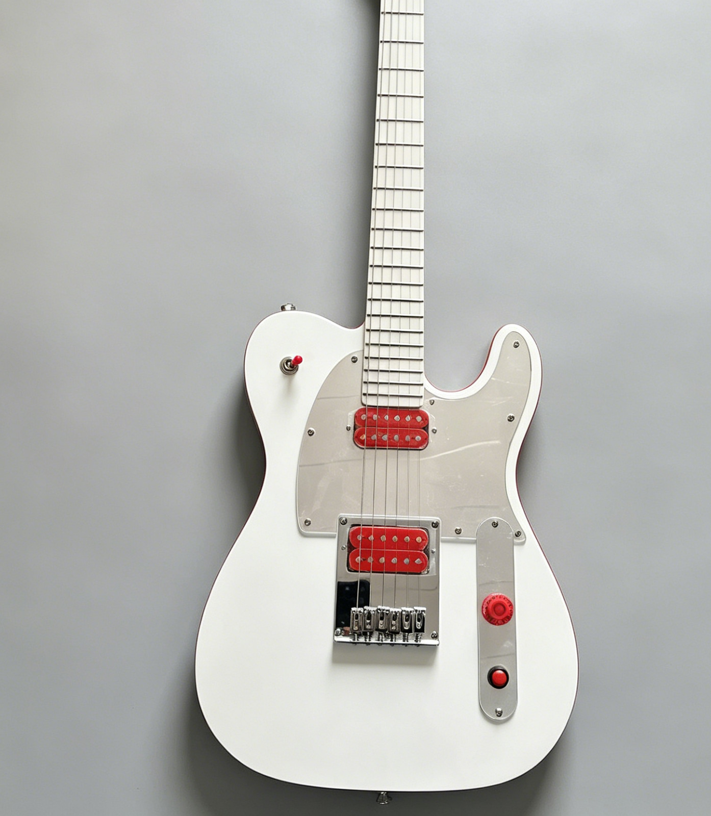 US John 5 White TL Electric Guitar FR Tremolo Red Locking Nut Red Kill Switch