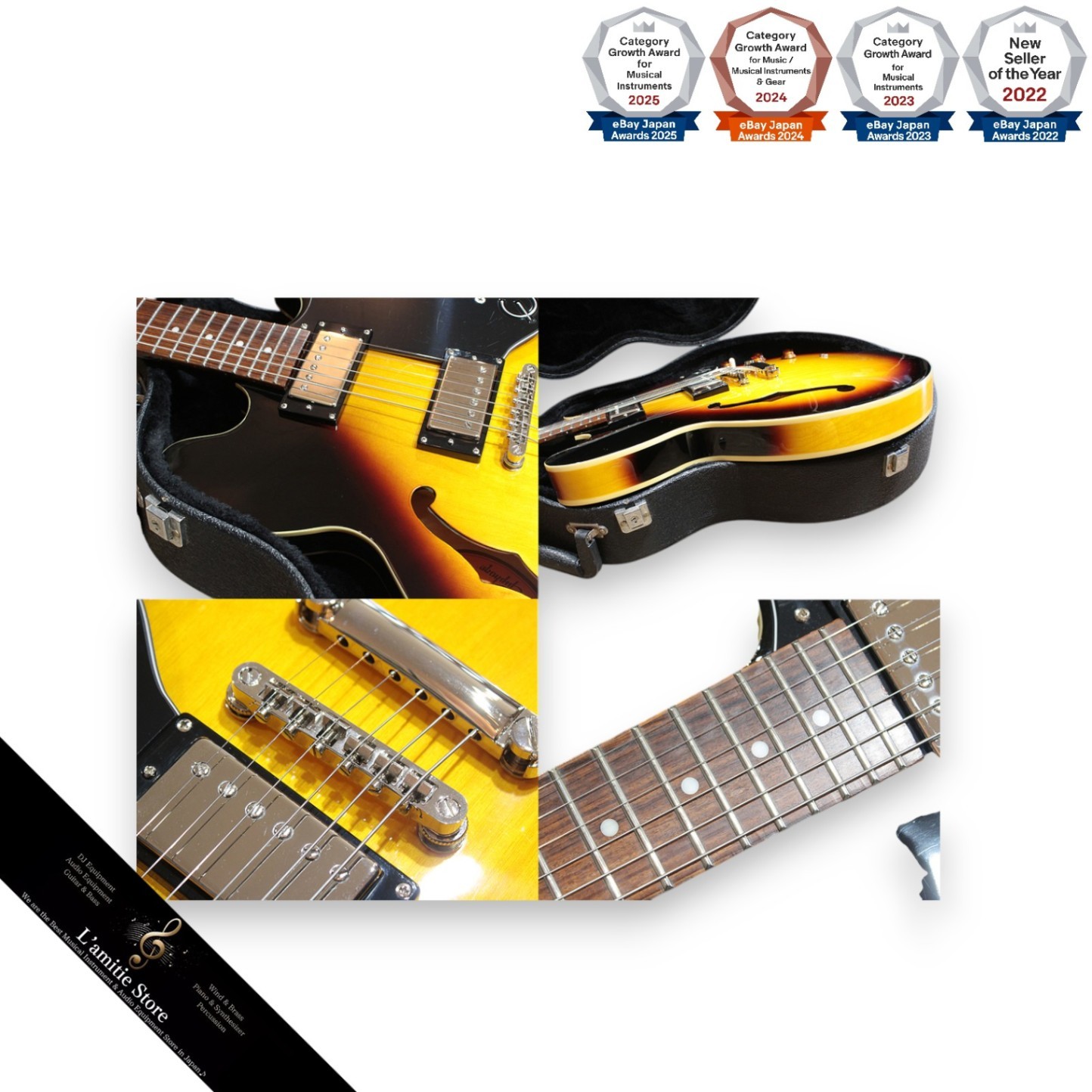 Epiphone DOT Vintage Sunburst SemiHollow Guitar China 2001