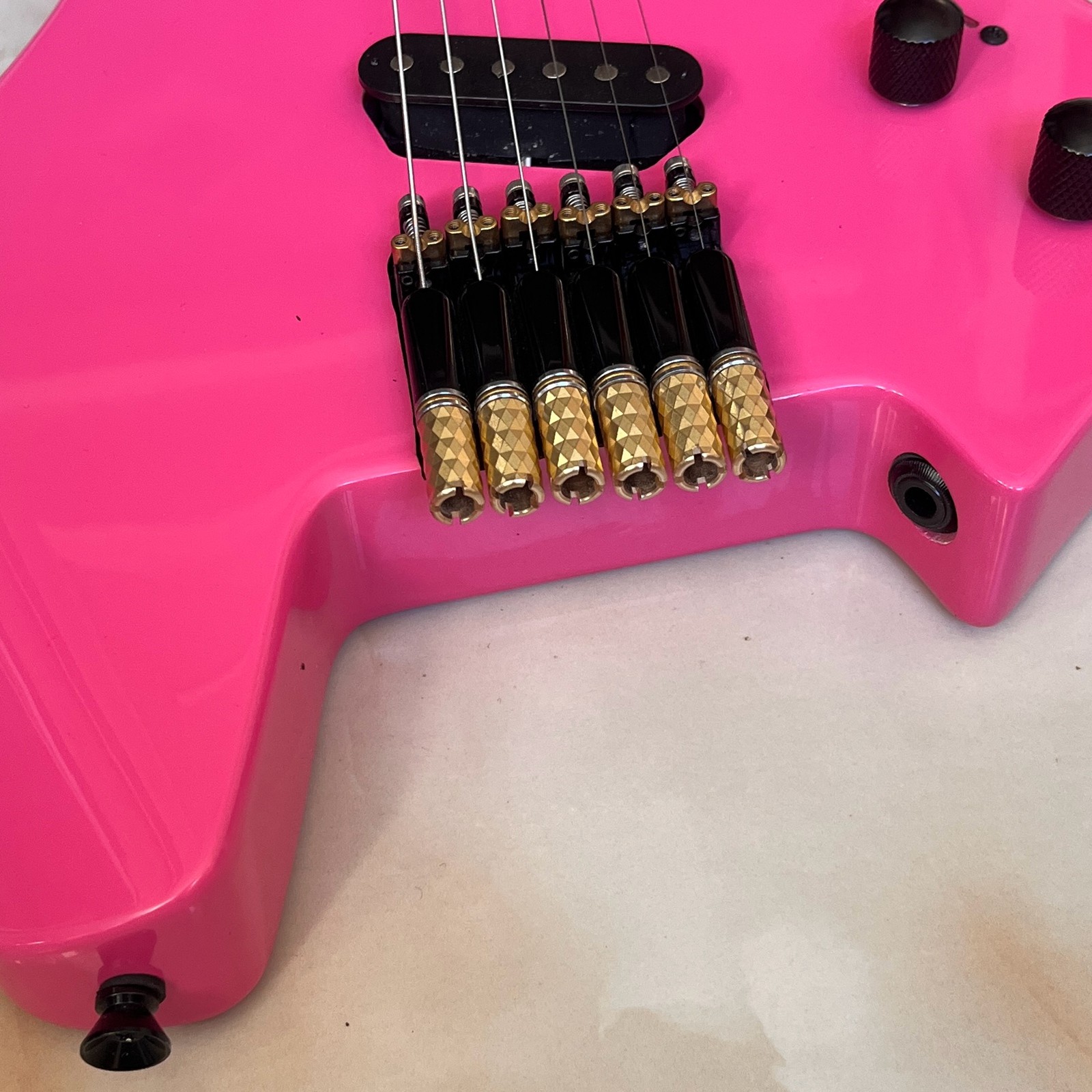 6 Strings Custom Headless Electric Guitar Ash Wood Stainless Steel Fret