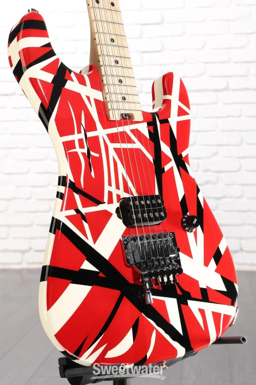 EVH Striped Series Electric Guitar – Red with Black and White Stripes