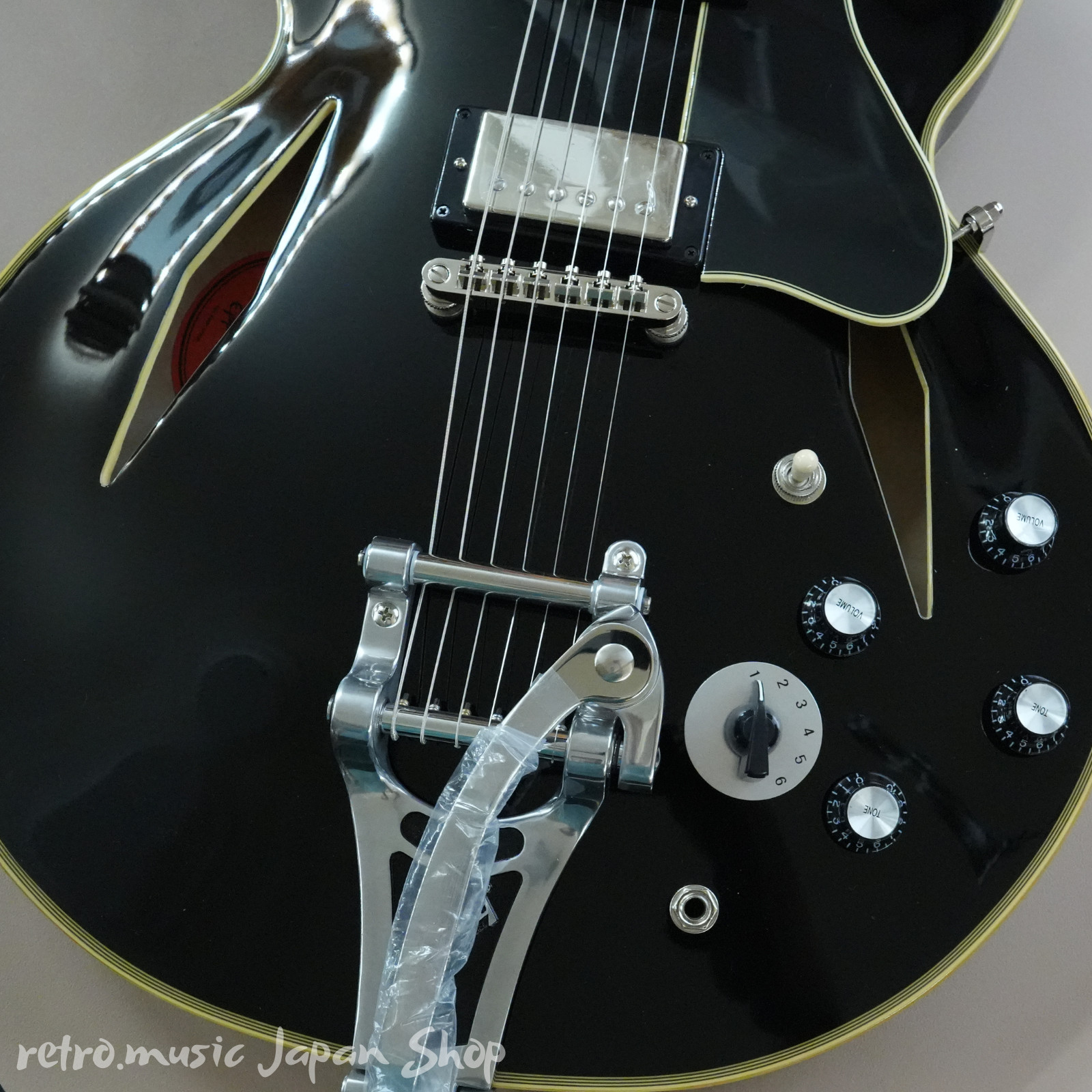 Epiphone Shinichi Ubukata ES-355 Custom Bigsby ver.02 Ebony Black with Hard Case