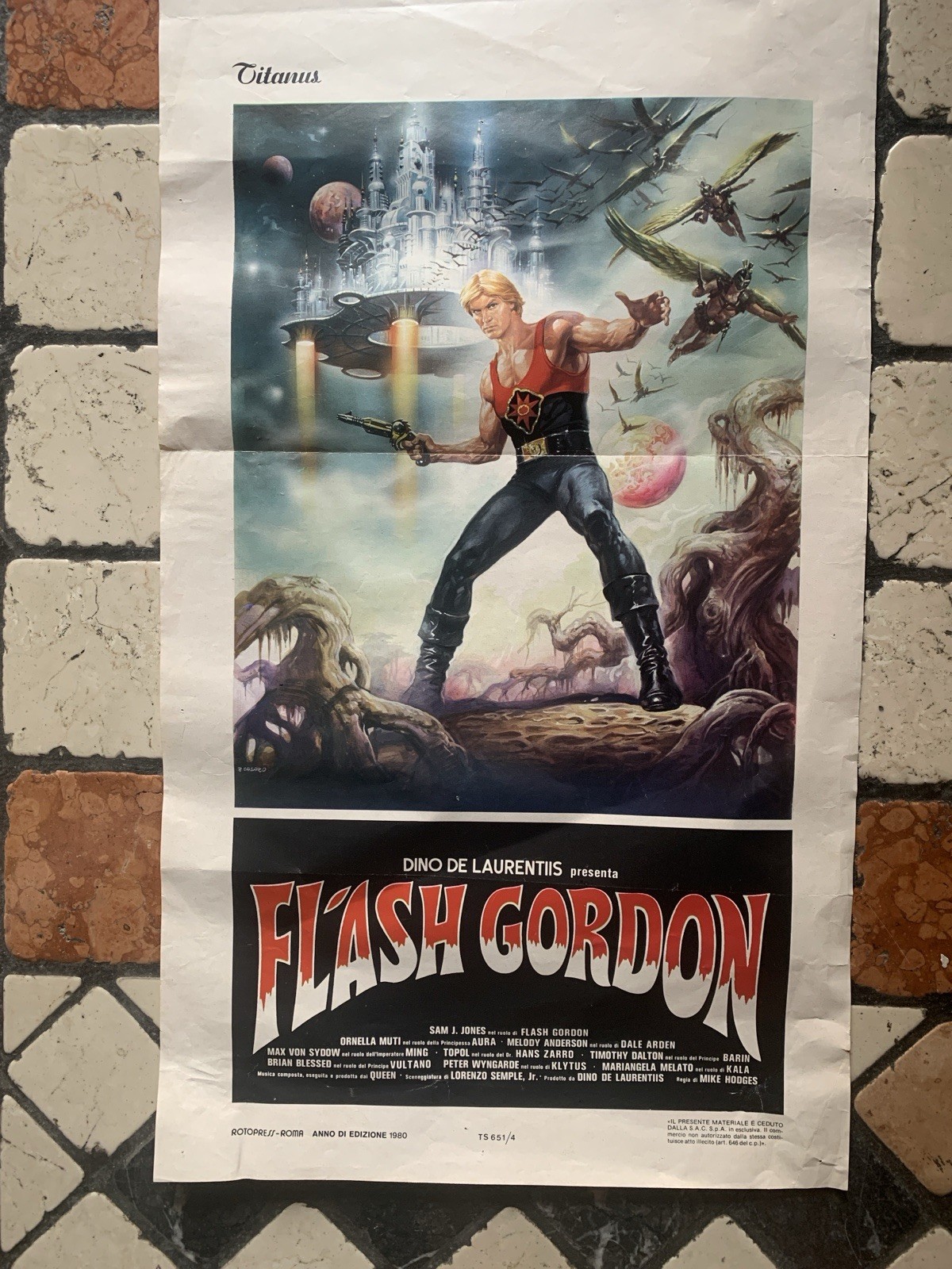 ORIGINAL ITALIAN MOVIE POSTER PLAYBILL FLASH GORDON MIKE HODGES CINEMA queen