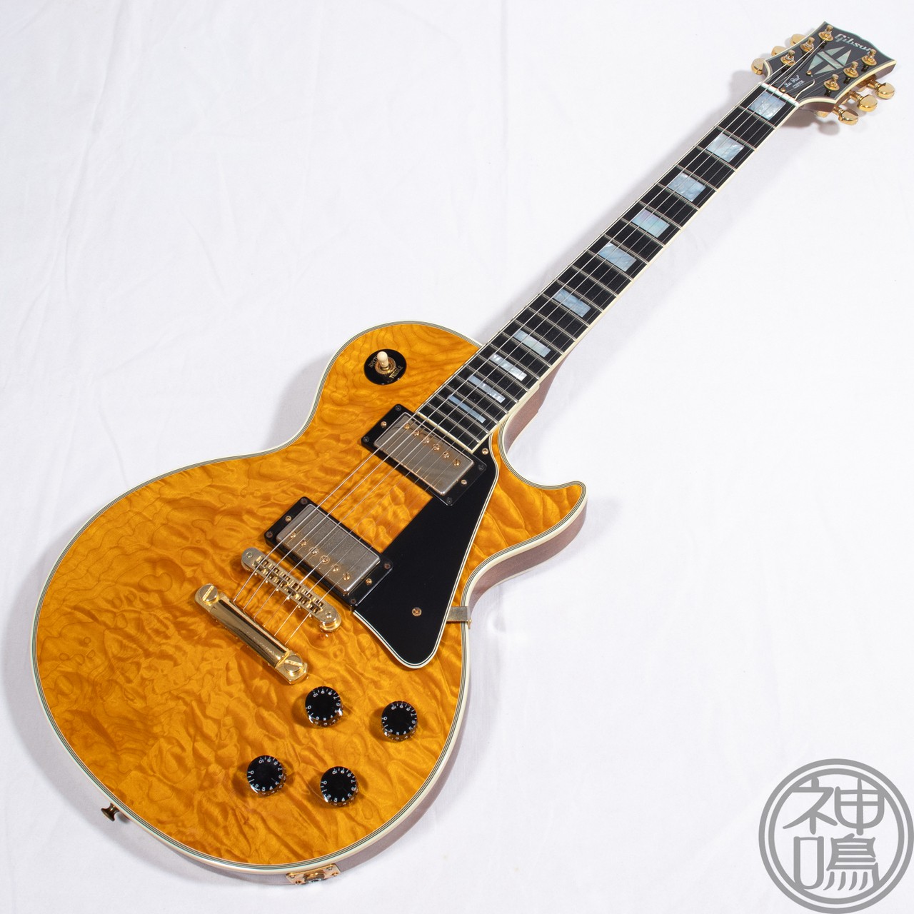 Gibson Custom Shop Les Paul Custom 3A Quilt Top 2018 Trans Amber