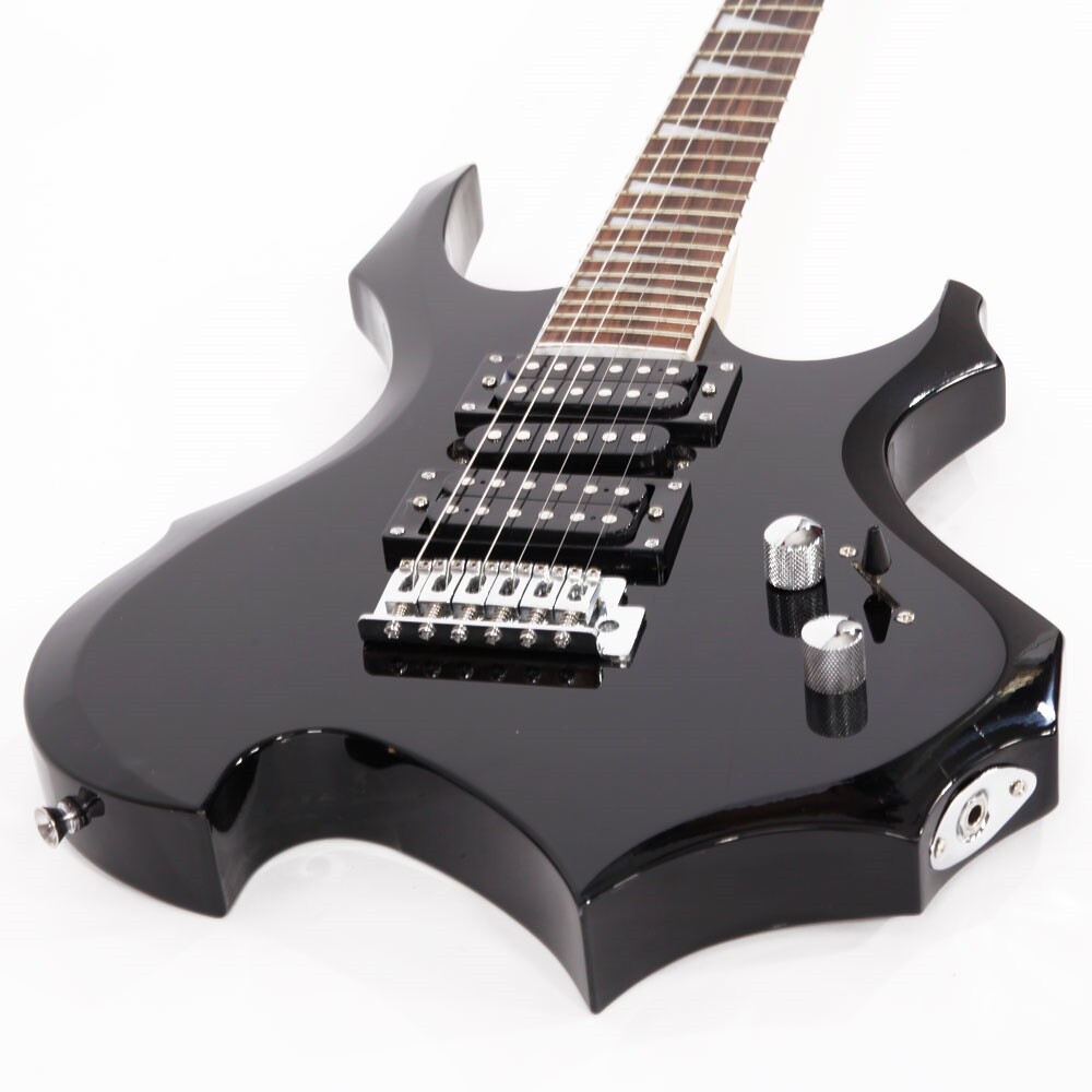 Glarry Flame Shaped Electric Guitar with AMP Sound HSH Pickup Novice Guitar